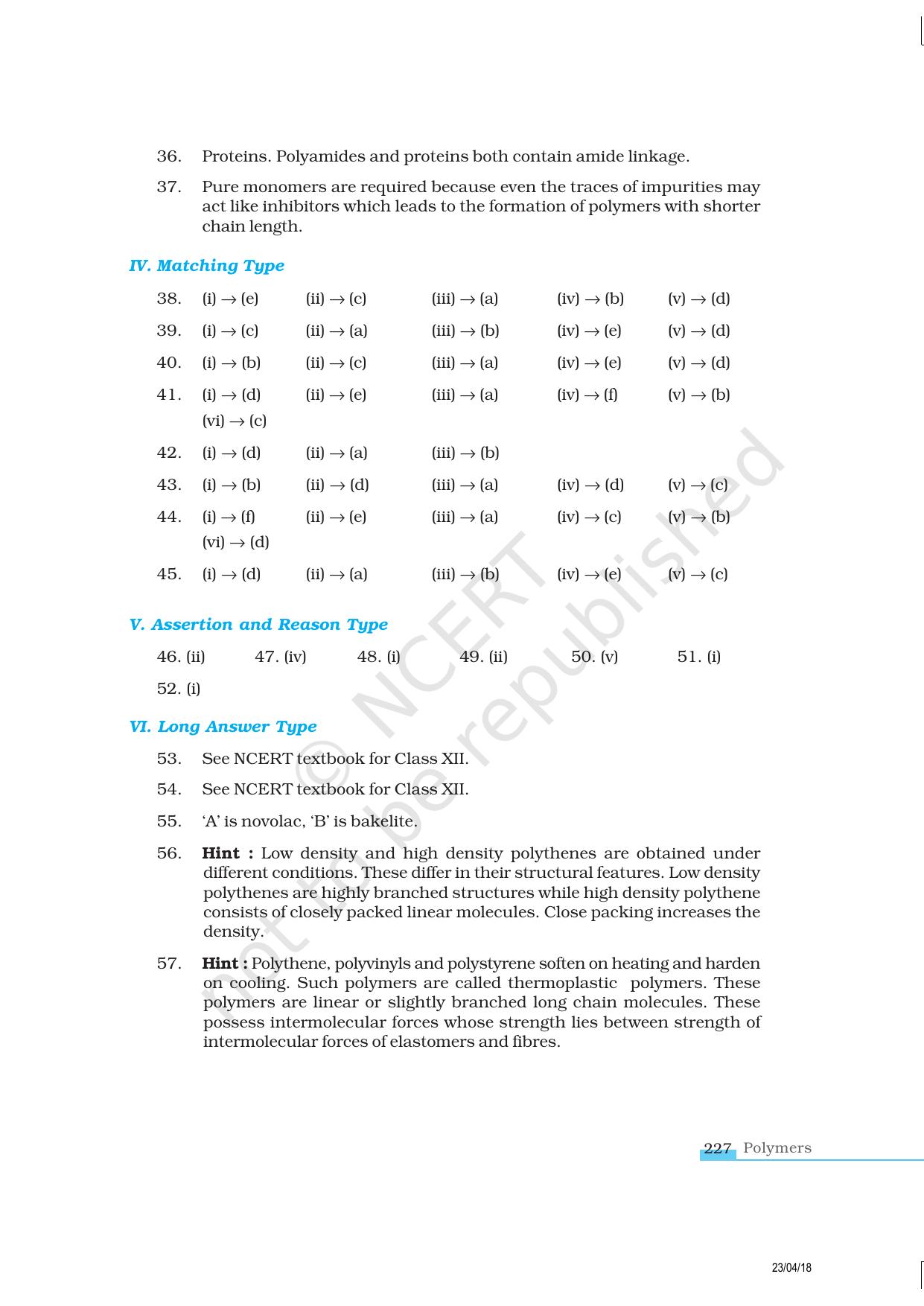 NCERT Exemplar Class 12: Chemistry - Polymers - Page 11