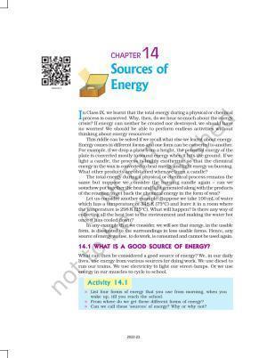 NCERT Book for Class 10 Science Chapter 14 Sources of Energy