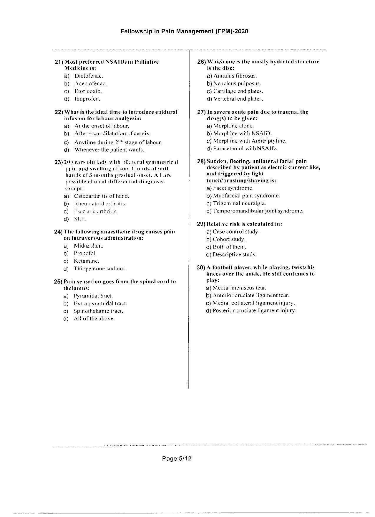 WBJEEB JEMAS (PG) 2020 FPM Question Paper - Page 5