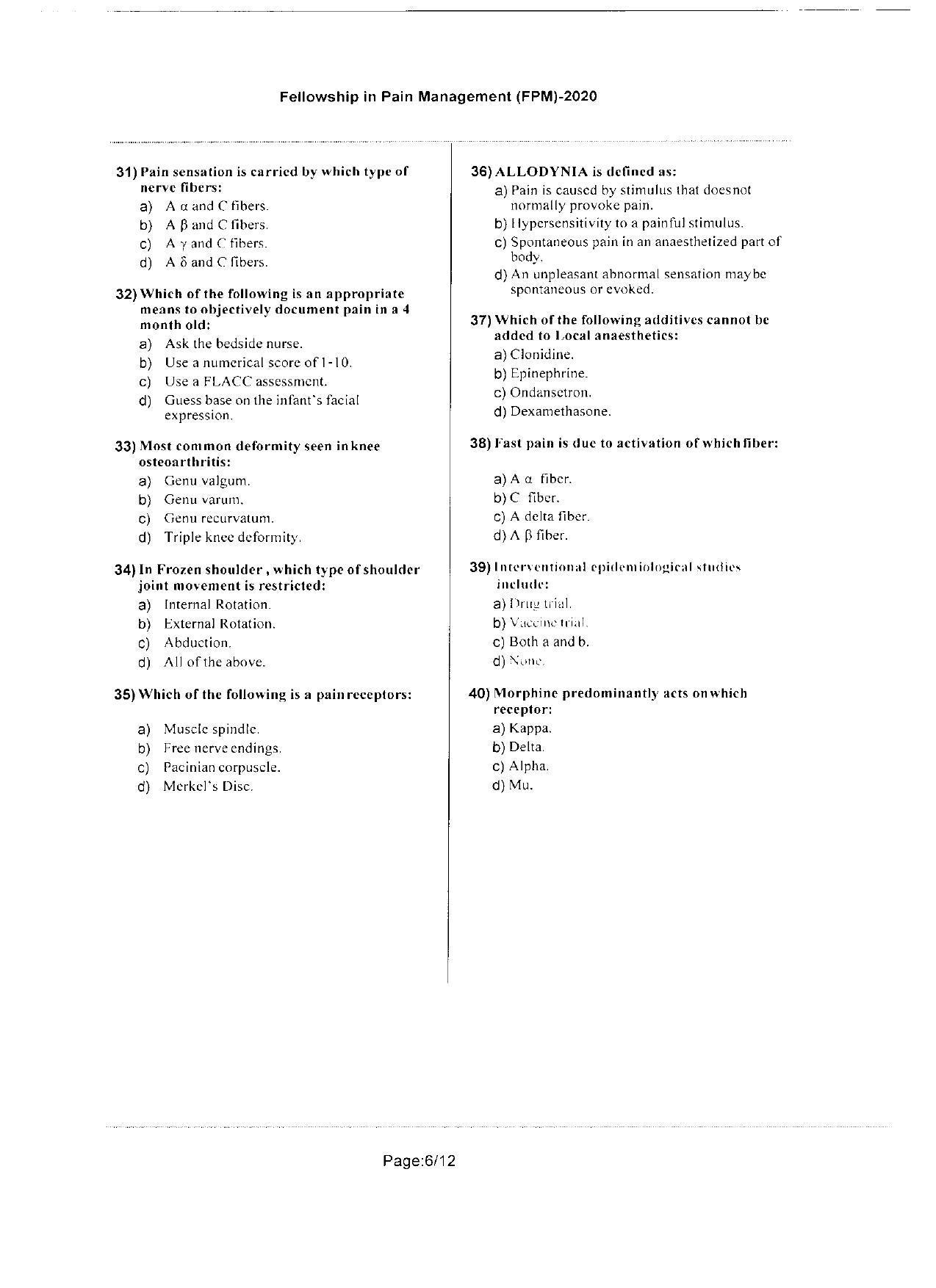 WBJEEB JEMAS (PG) 2020 FPM Question Paper - Page 6