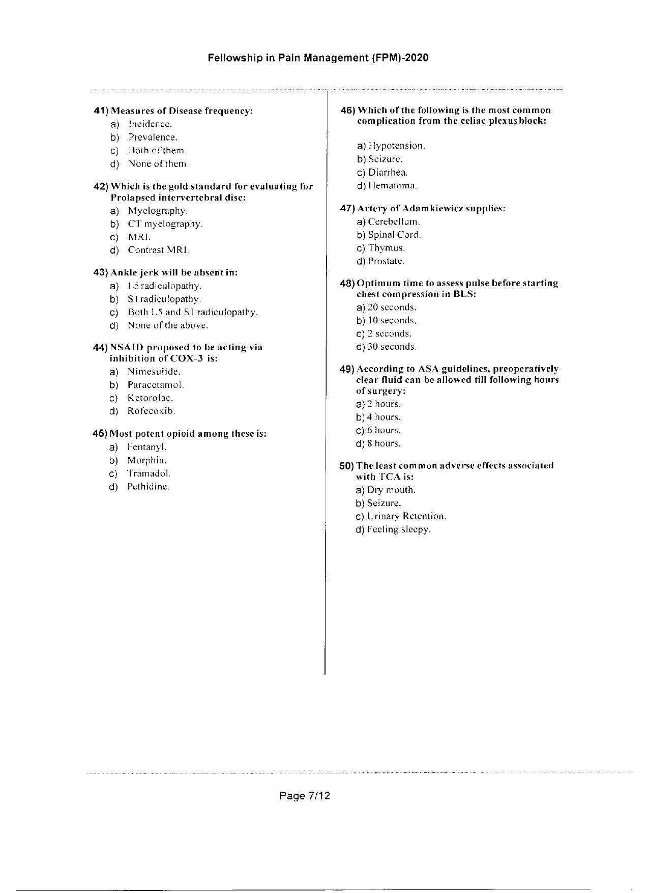 WBJEEB JEMAS (PG) 2020 FPM Question Paper - Page 7