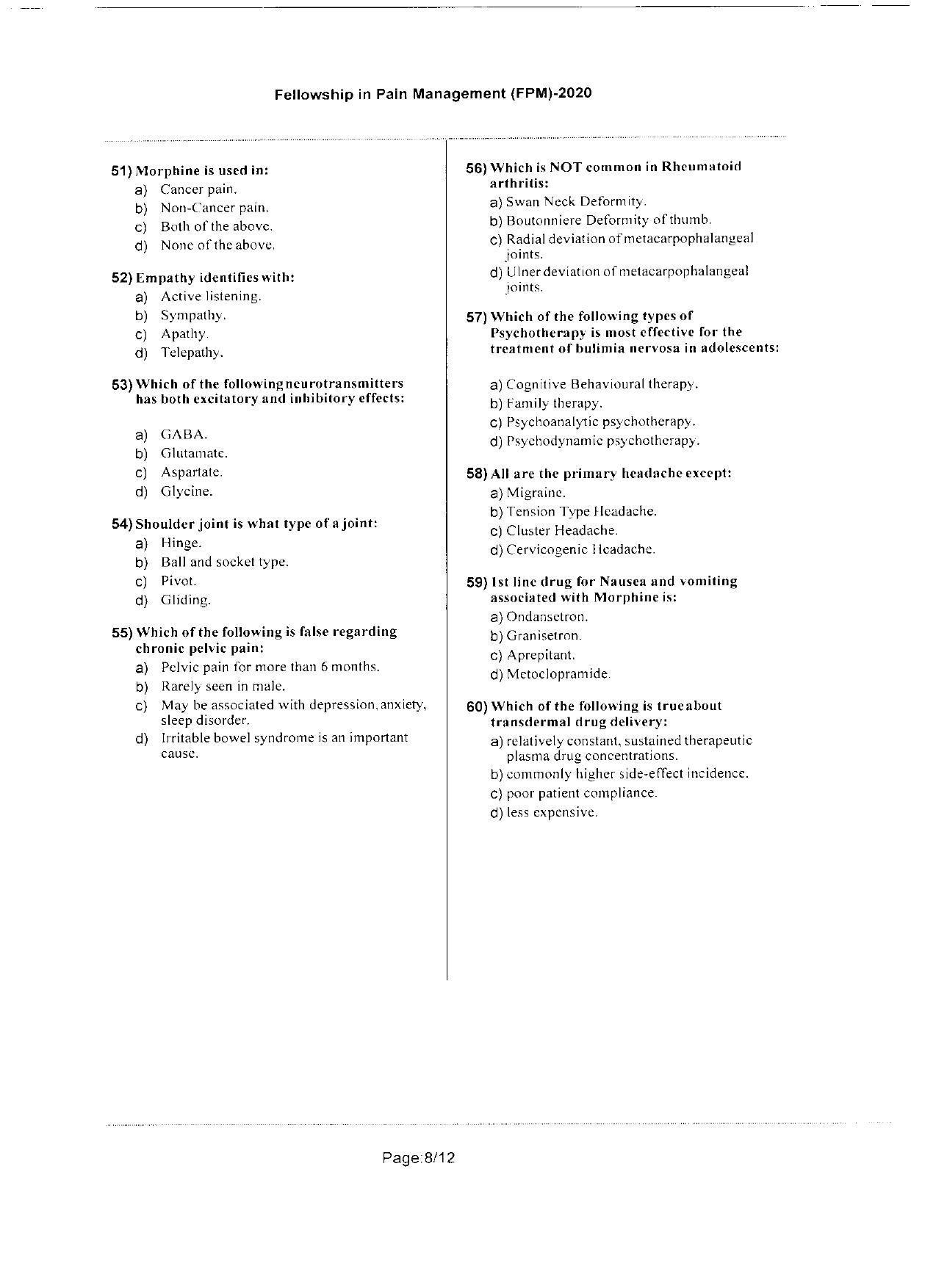 WBJEEB JEMAS (PG) 2020 FPM Question Paper - Page 8