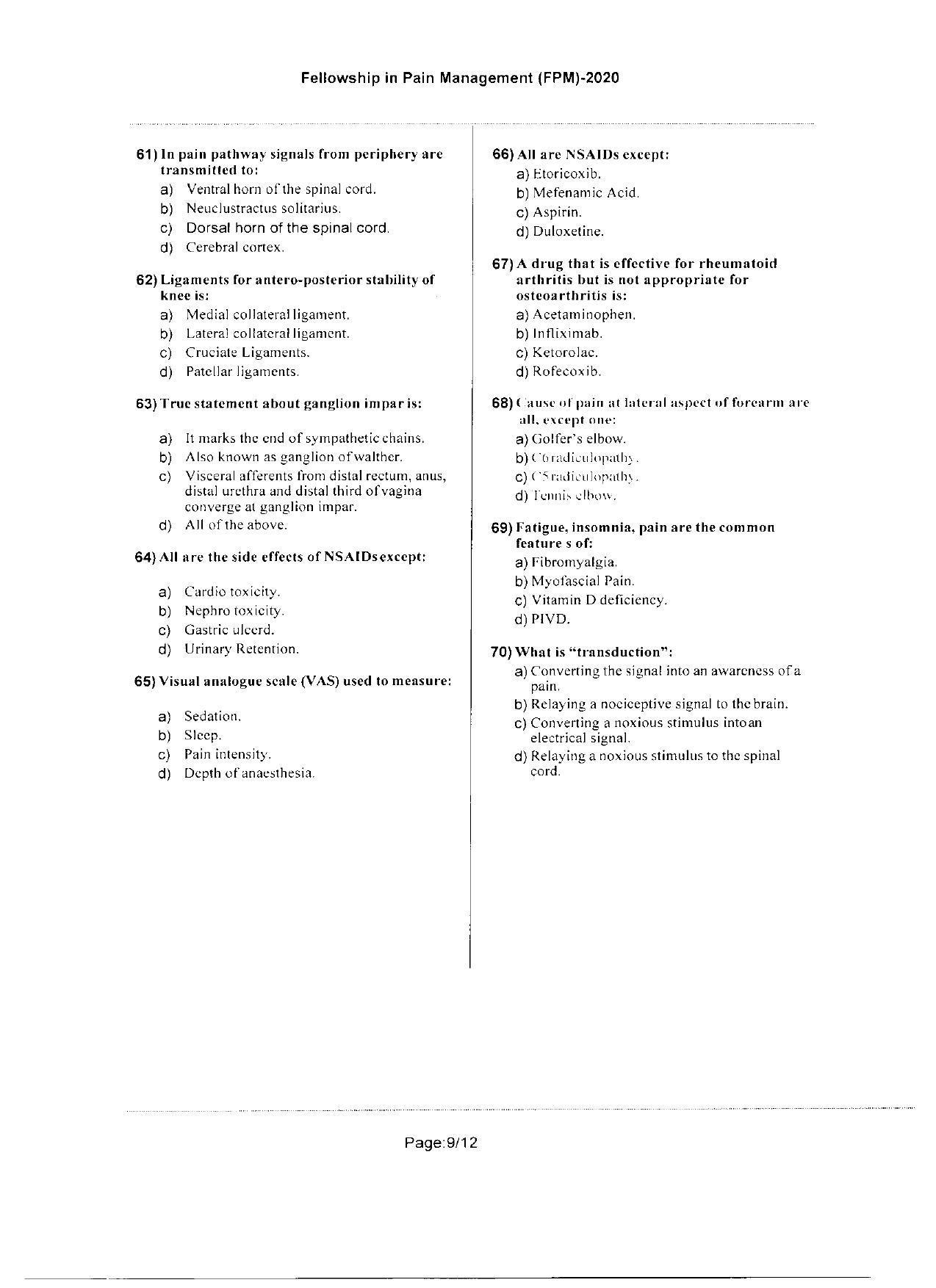 WBJEEB JEMAS (PG) 2020 FPM Question Paper - Page 9
