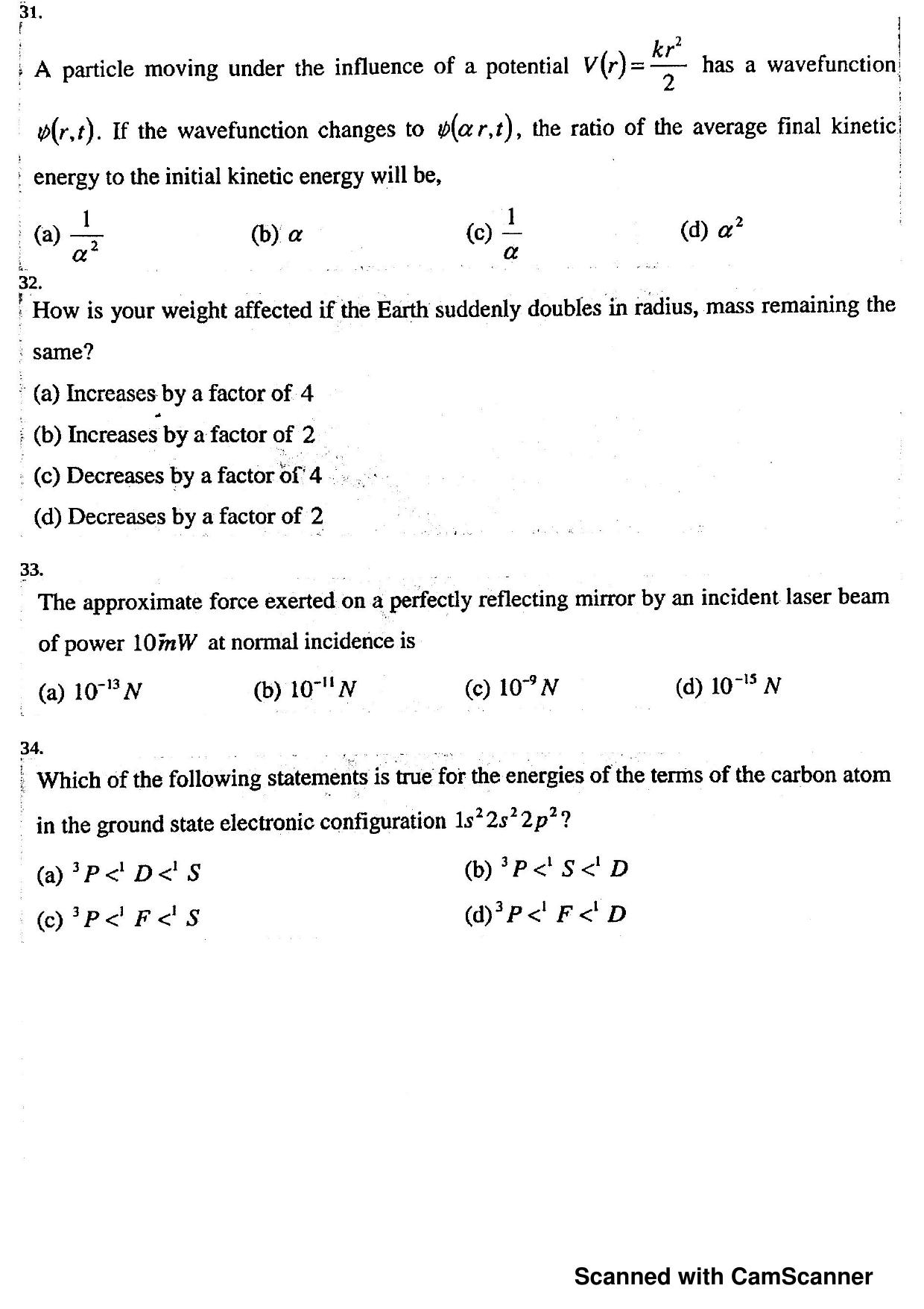 JEST 2015 Physics Question Paper with  Answer key - Page 9