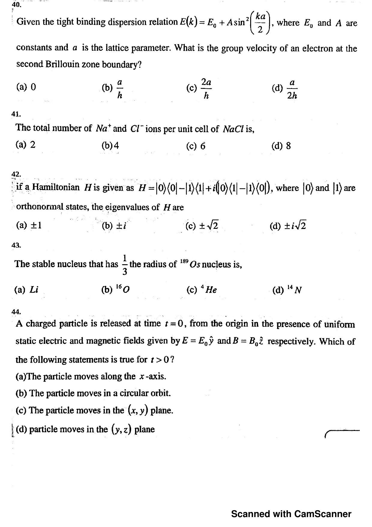 JEST 2015 Physics Question Paper with  Answer key - Page 11