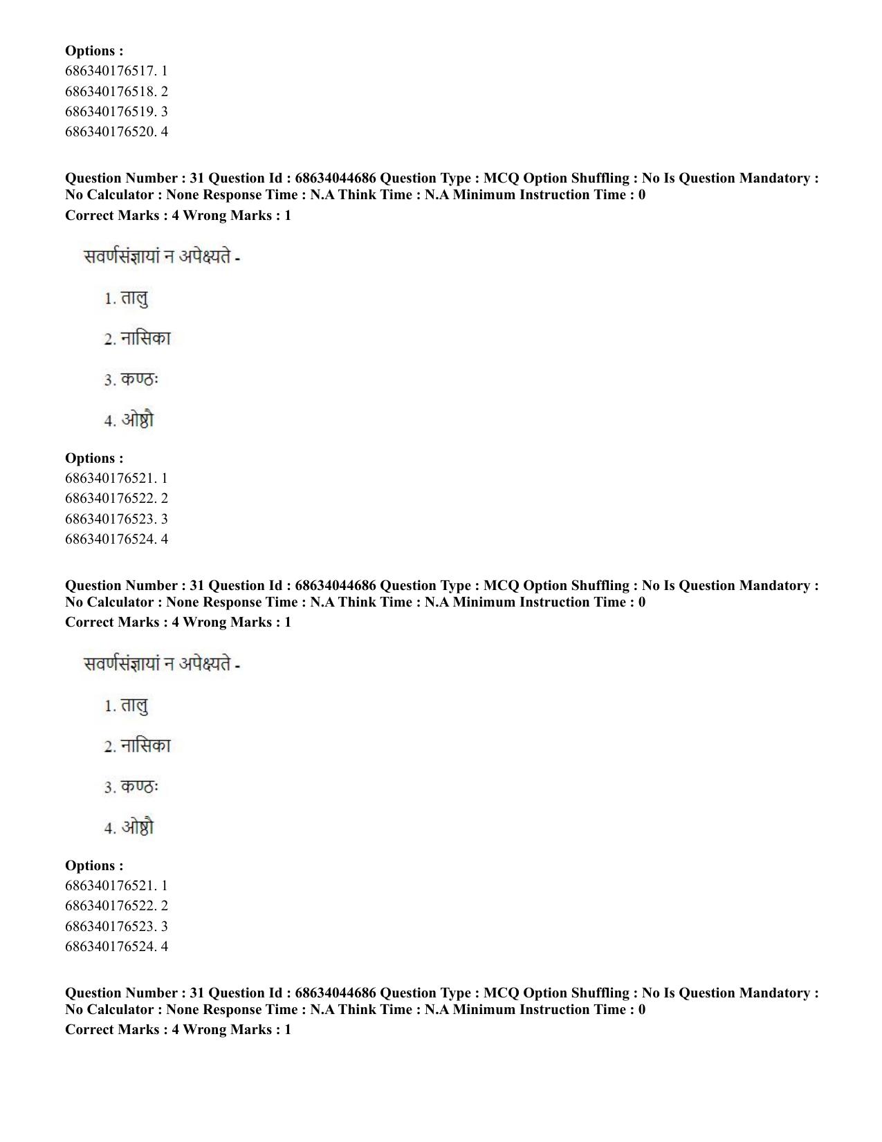 CUET PG 2023: ACQP26 – Vyakarana & Sabdabodha Systems (Eng)- Shift 3 (30-06-2023) Question Paper - Page 44