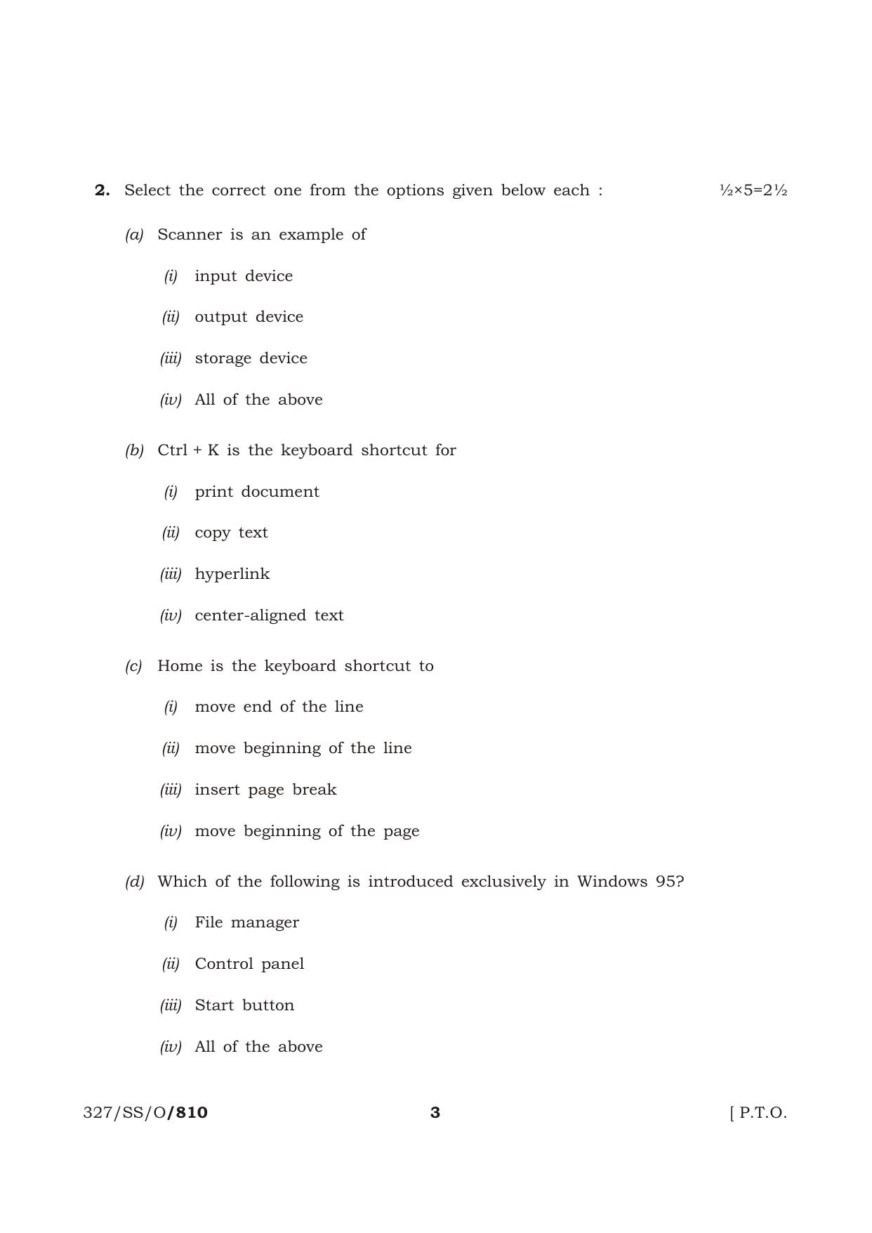 NIOS October 2014 Class 12 Word Processing Question Paper - Page 3