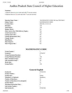AP EDCET 2024 Mathematics Question Paper with Answer Key (URDU)