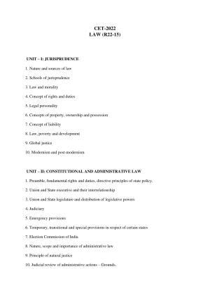 AP RCET Law Syllabus