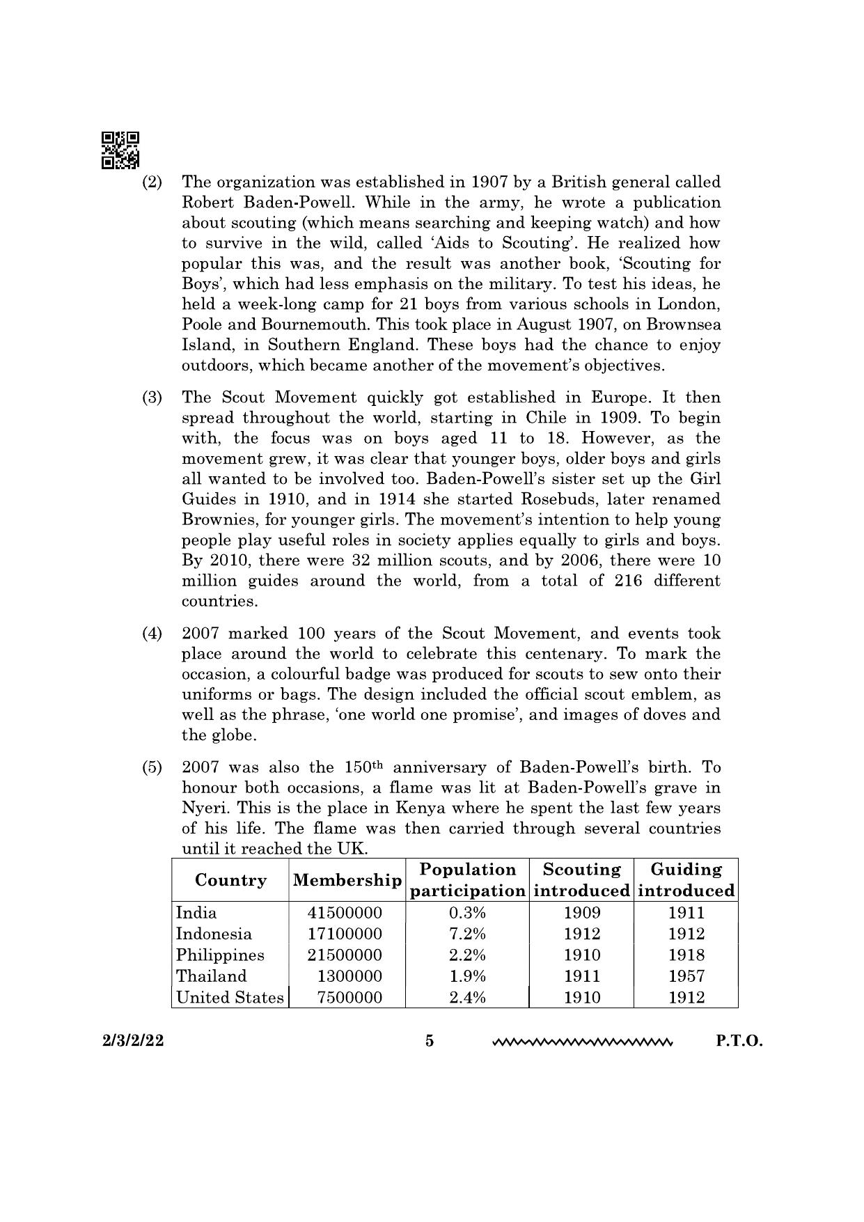 CBSE Class 10 2-3-2 English Literature 2024 Question Paper - Page 5