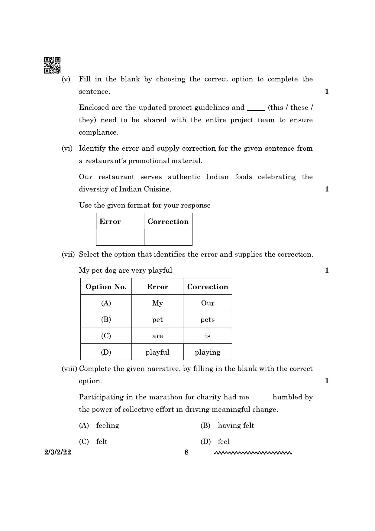 CBSE Class 10 2-3-2 English Literature 2024 Question Paper - Page 8