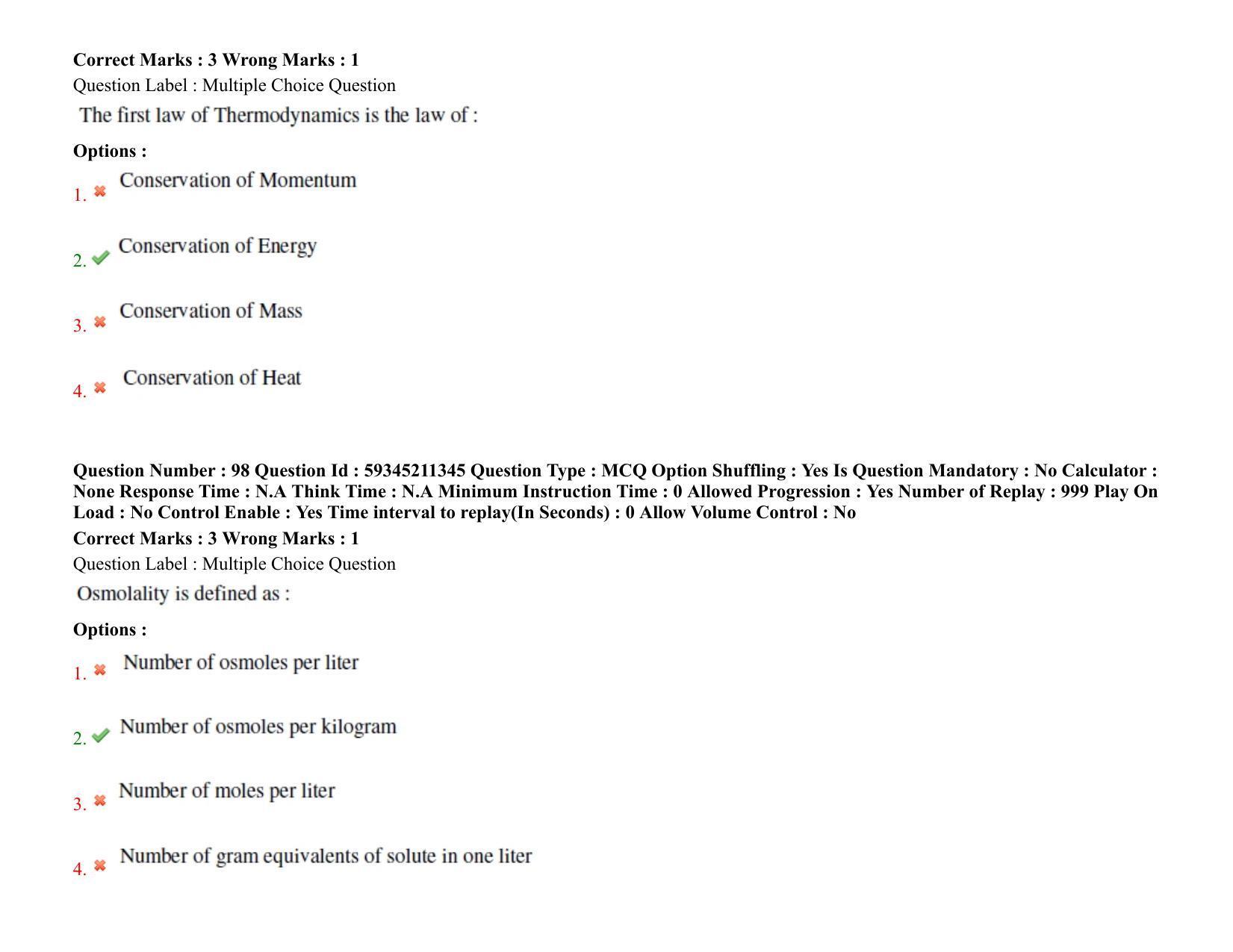 BHU RET Biophysics 2021 Question Paper - Page 68