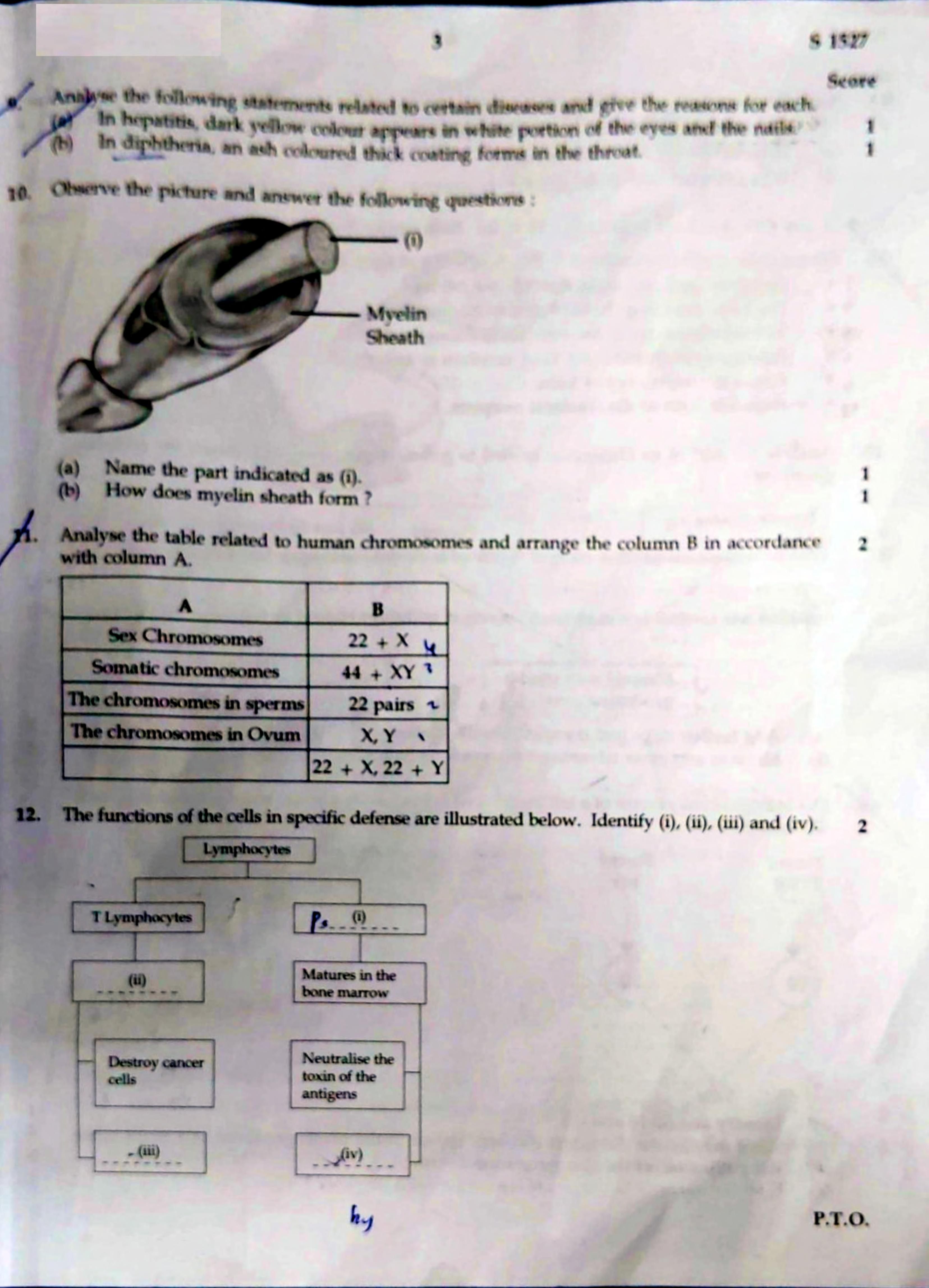 Kerala SSLC 2020 Biology (EM) Question Paper - Page 3