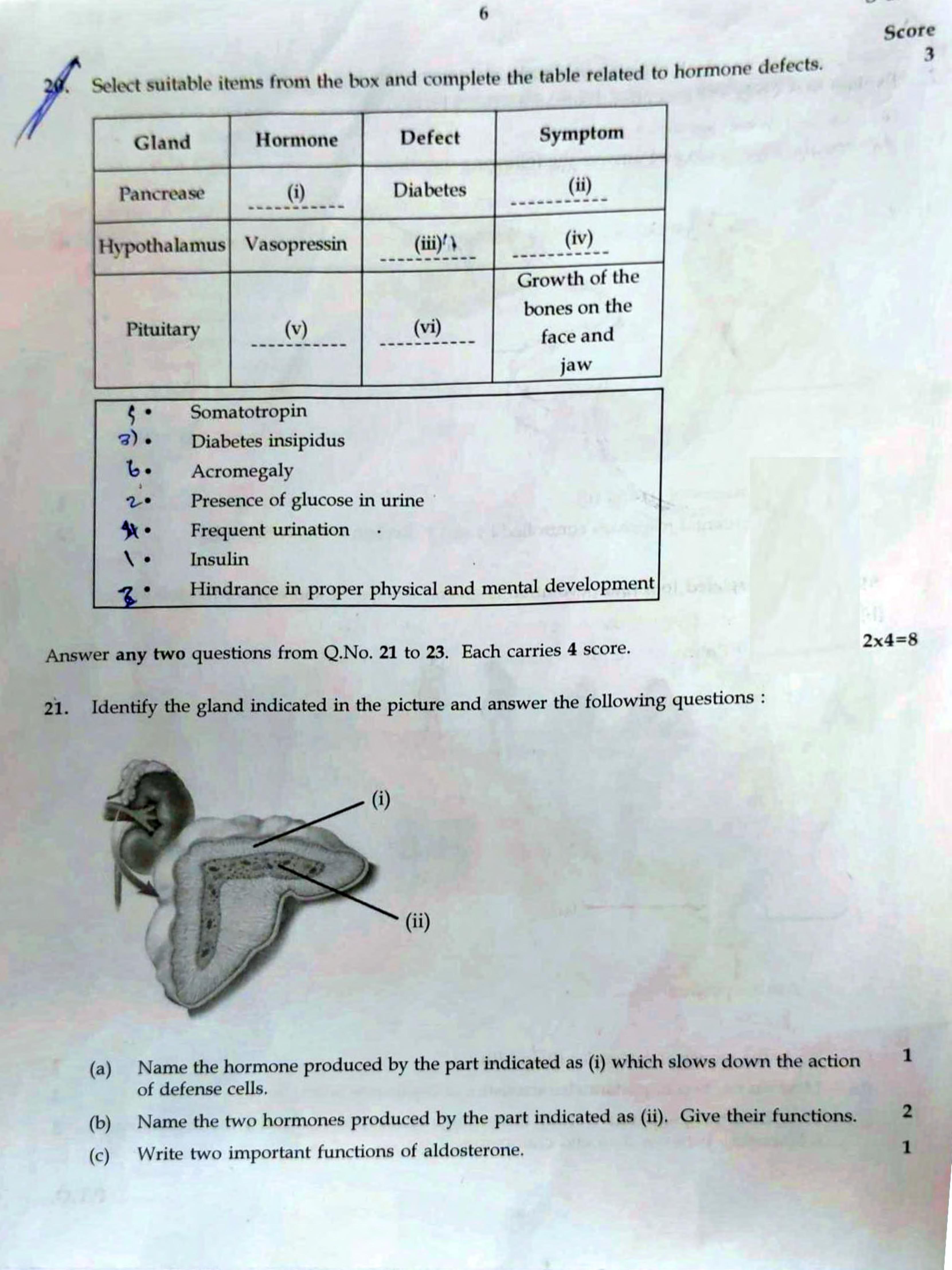Kerala SSLC 2020 Biology (EM) Question Paper - Page 6