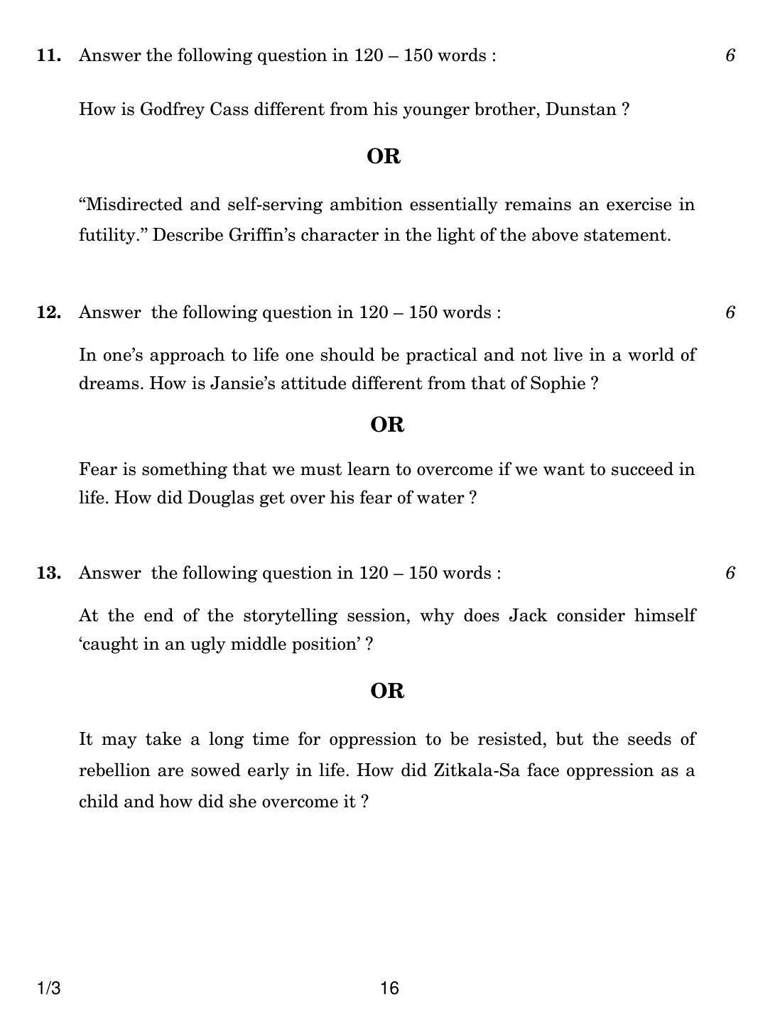 CBSE Class 12 1-3 ENGLISH CORE 2018 Question Paper - Page 16