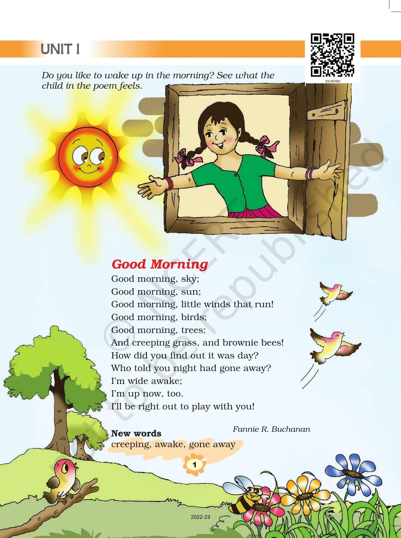NCERT Book for Class 3 English: Unit I.1-Good Morning - Page 1