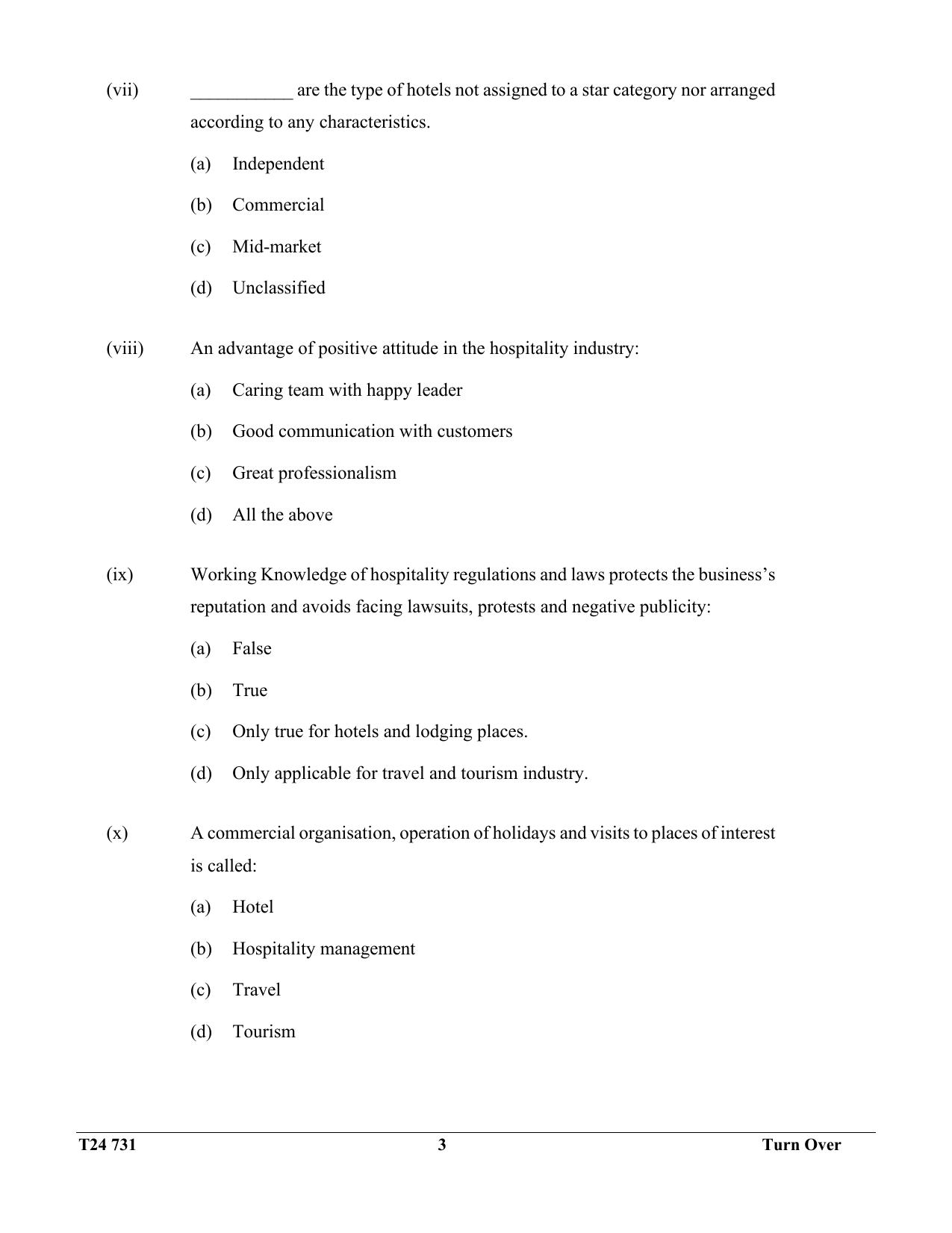 ICSE Class 10 Hospitality Management 2024 Question Paper - Page 3
