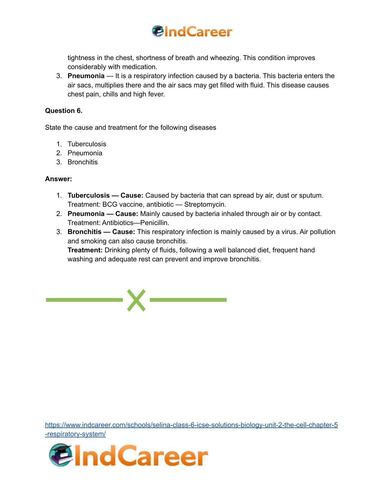 Selina Class 6 ICSE Solutions Biology (Unit 2) - The Cell: Chapter 5- Respiratory System - Page 7