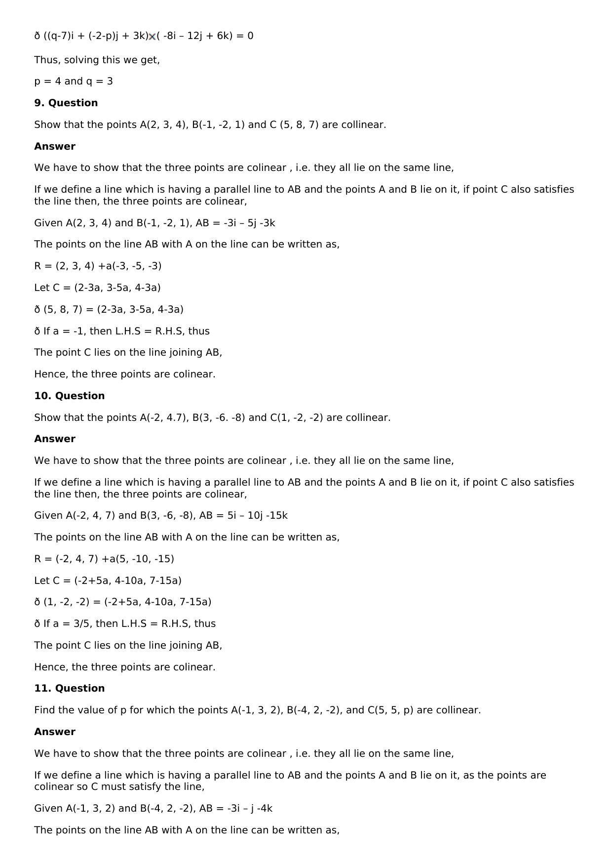 Chapter 26: Fundamental Concepts of 3-Dimensional Geometry Solutions: RS Aggarwal Class 12 Solutions - Page 5