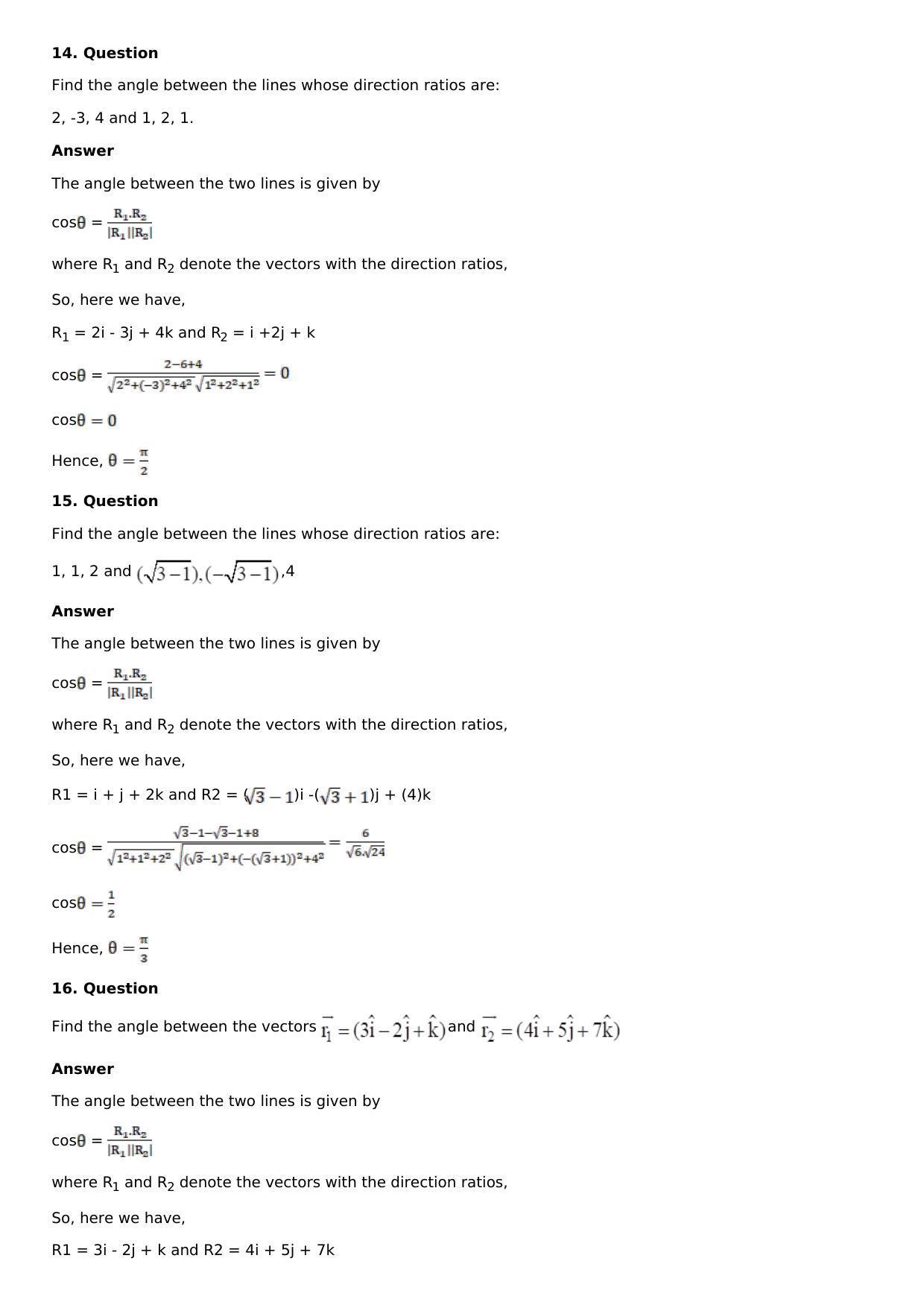 Chapter 26: Fundamental Concepts of 3-Dimensional Geometry Solutions: RS Aggarwal Class 12 Solutions - Page 7