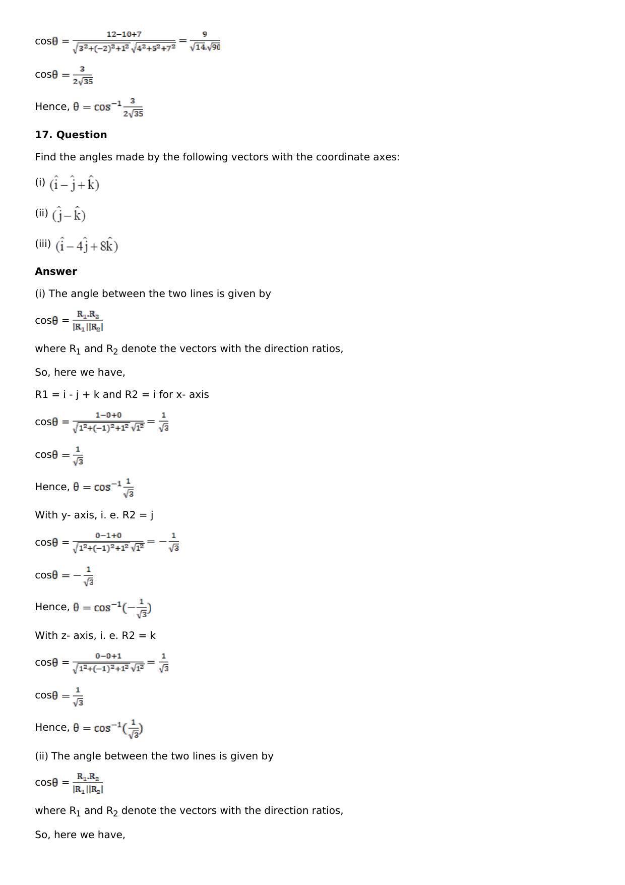 Chapter 26: Fundamental Concepts of 3-Dimensional Geometry Solutions: RS Aggarwal Class 12 Solutions - Page 8
