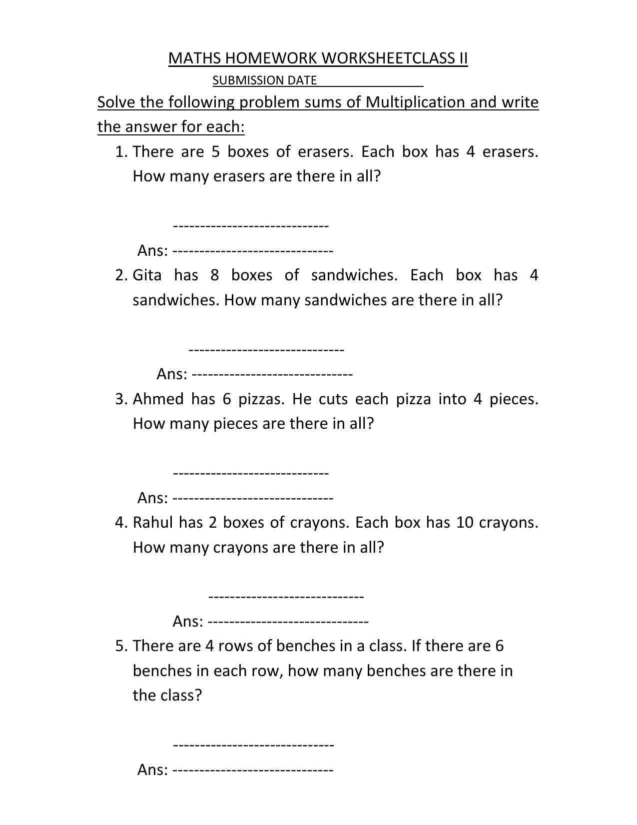 Worksheets for Class 2 Maths Assignment 103 Distance - Page 1