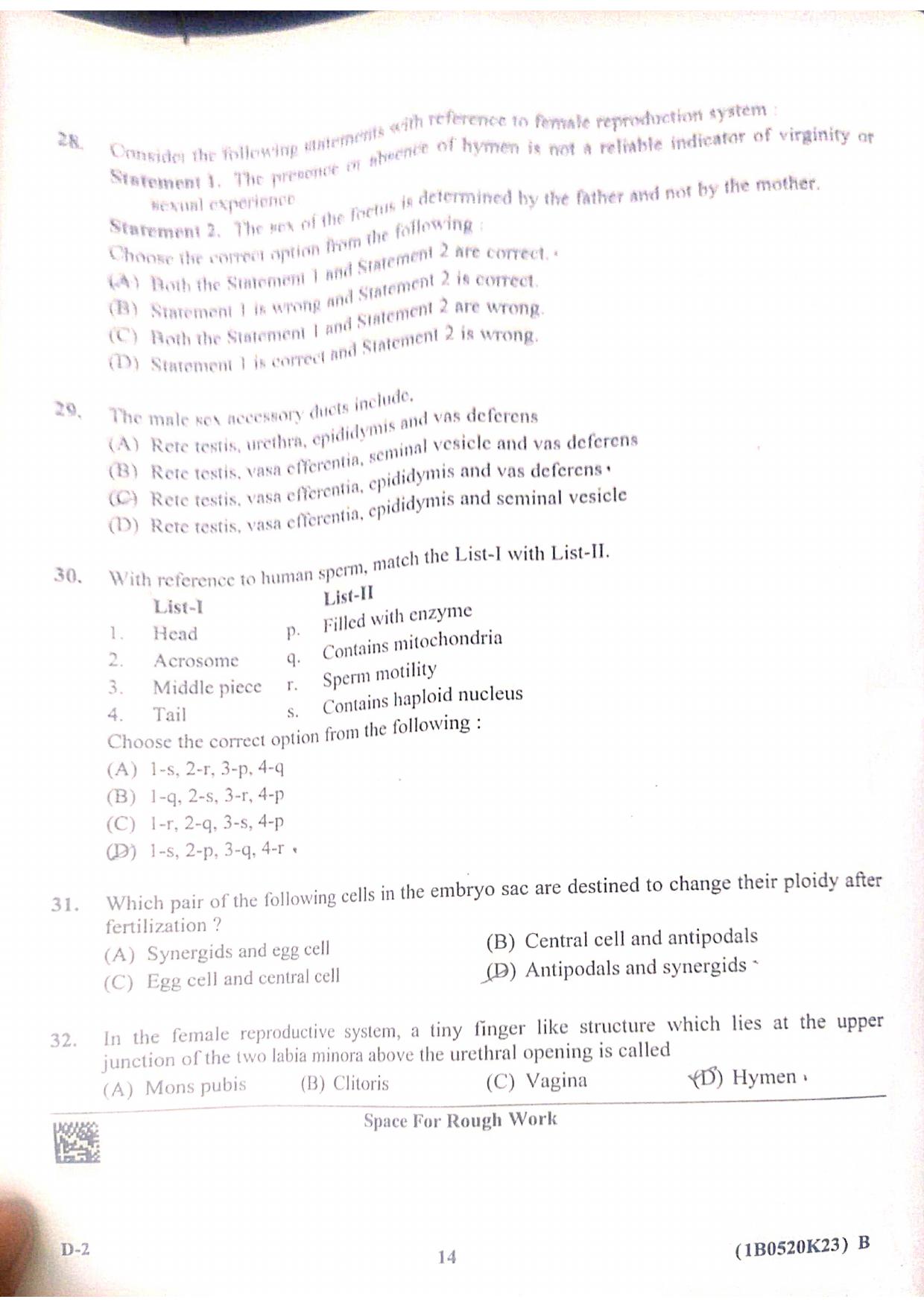 KCET 2023 Biology Set D-2 Question Paper - Page 6