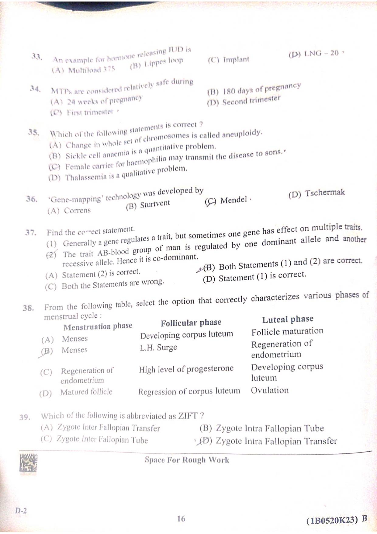 KCET 2023 Biology Set D-2 Question Paper - Page 7