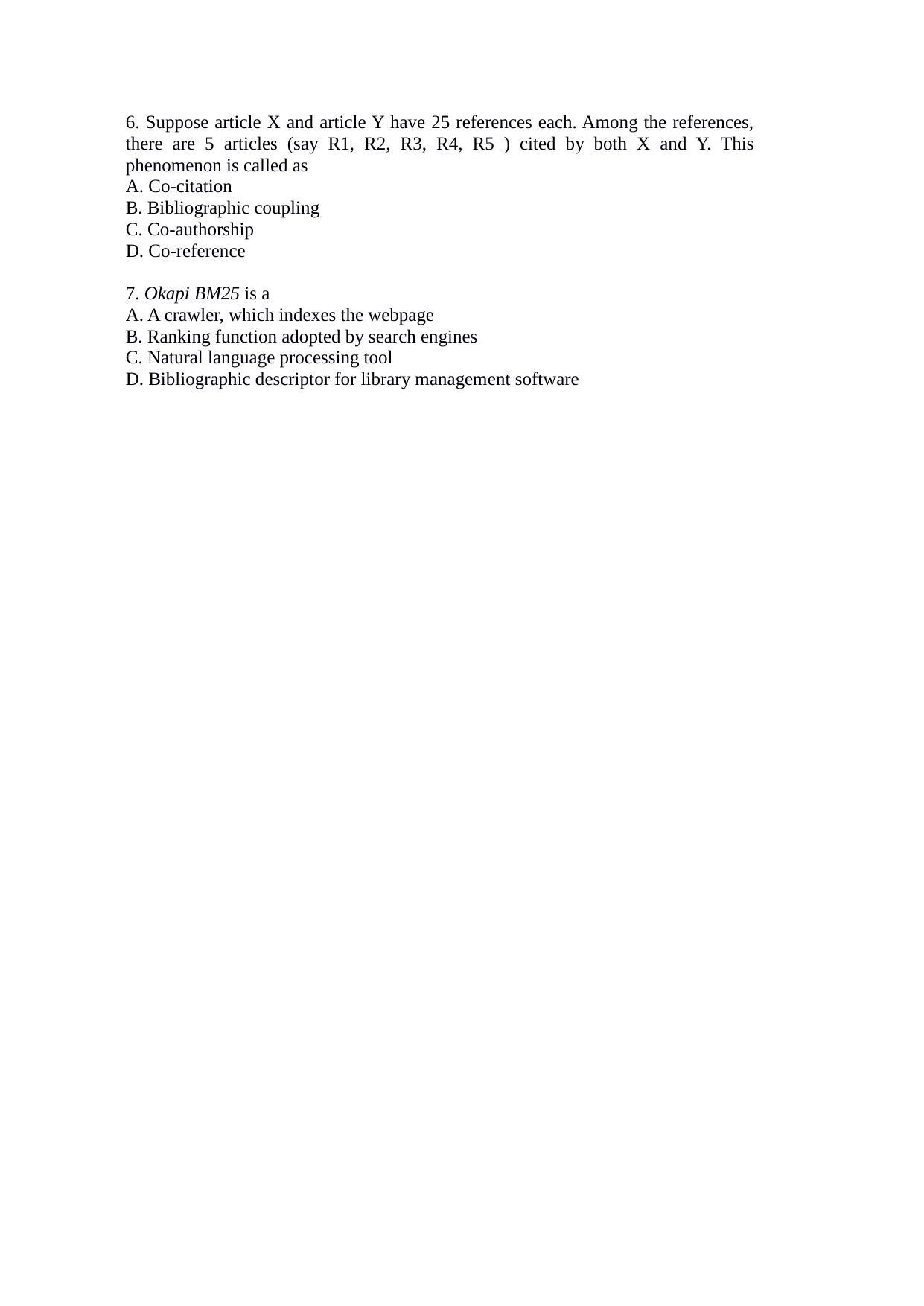 ISI Admission Test JRF in Library and Information Science LIA 2015 Sample Paper - Page 2