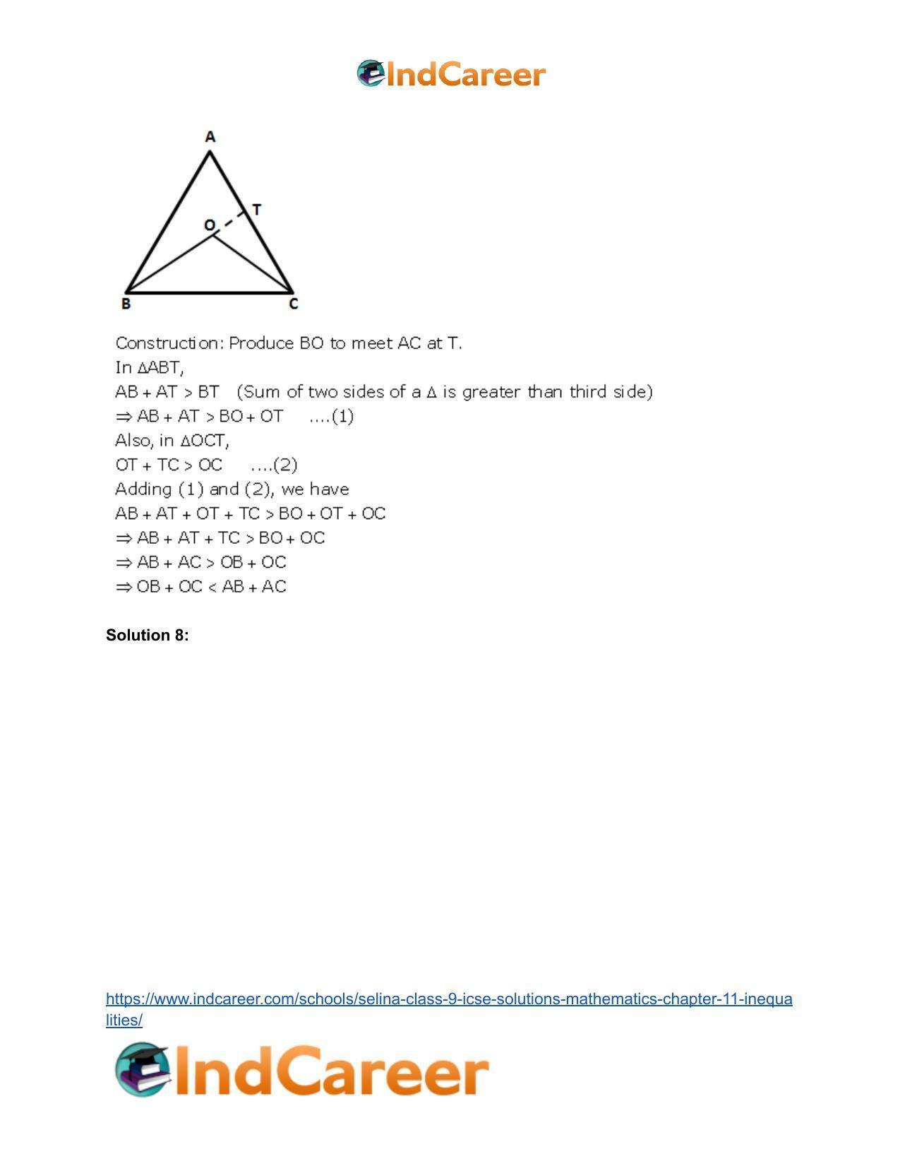 Selina Class 9 ICSE Solutions Mathematics : Chapter 11- Inequalities - Page 11