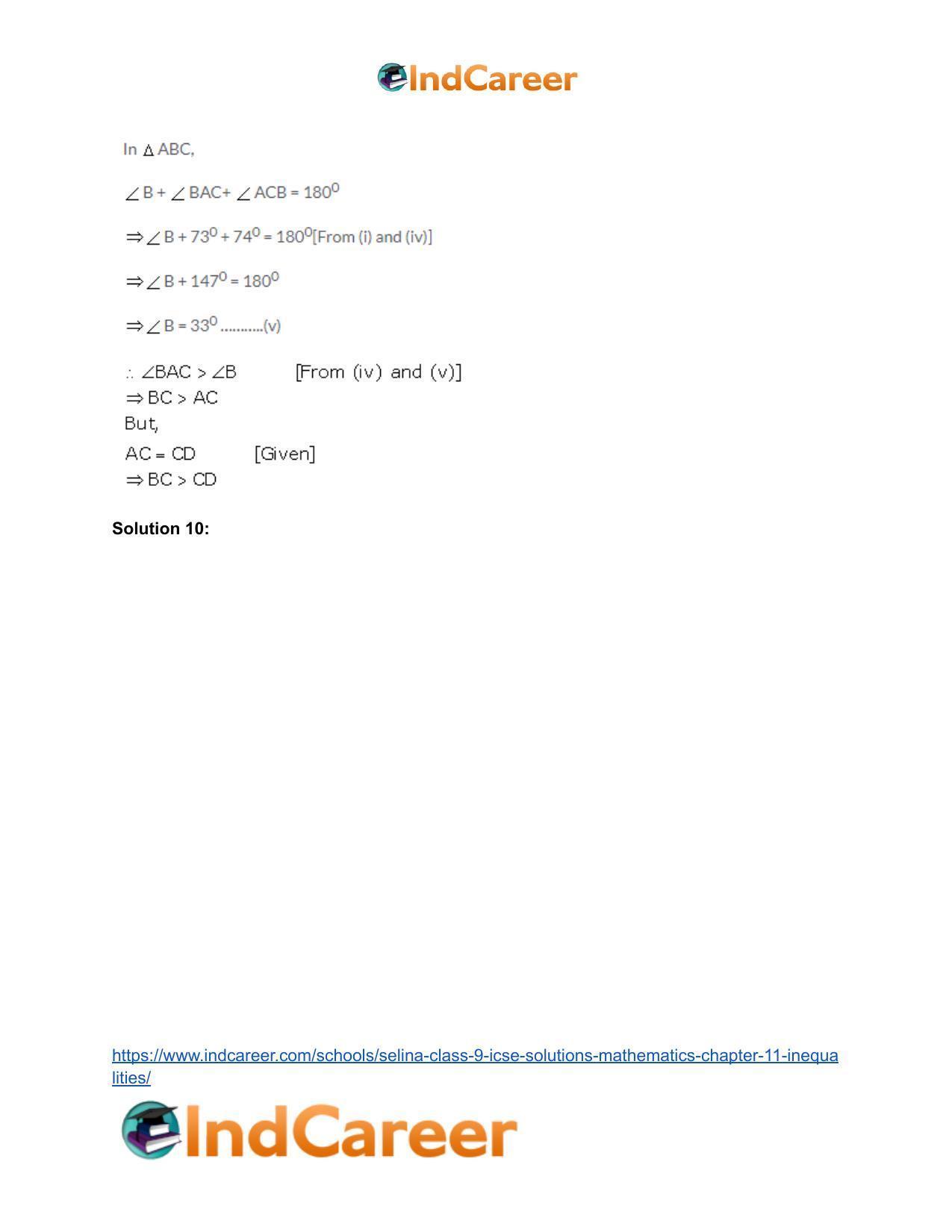 Selina Class 9 ICSE Solutions Mathematics : Chapter 11- Inequalities - Page 15