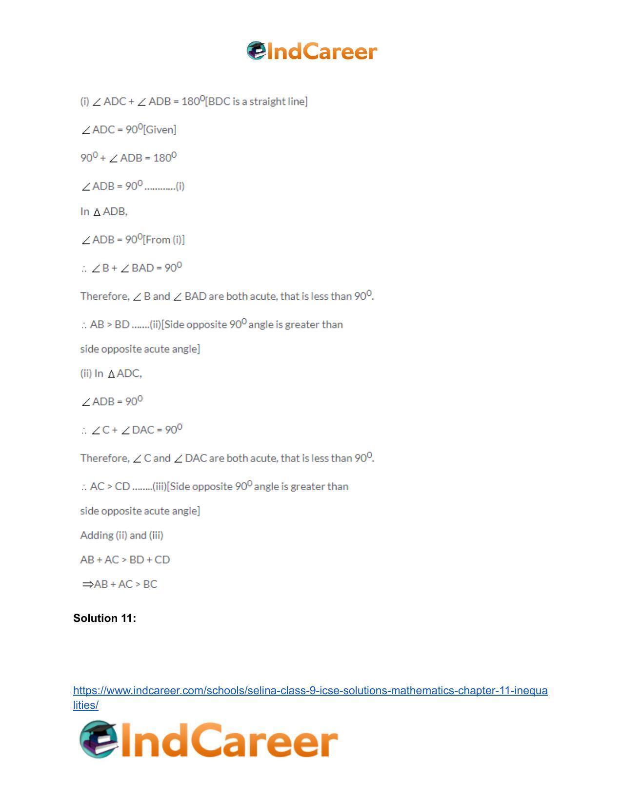 Selina Class 9 ICSE Solutions Mathematics : Chapter 11- Inequalities - Page 16