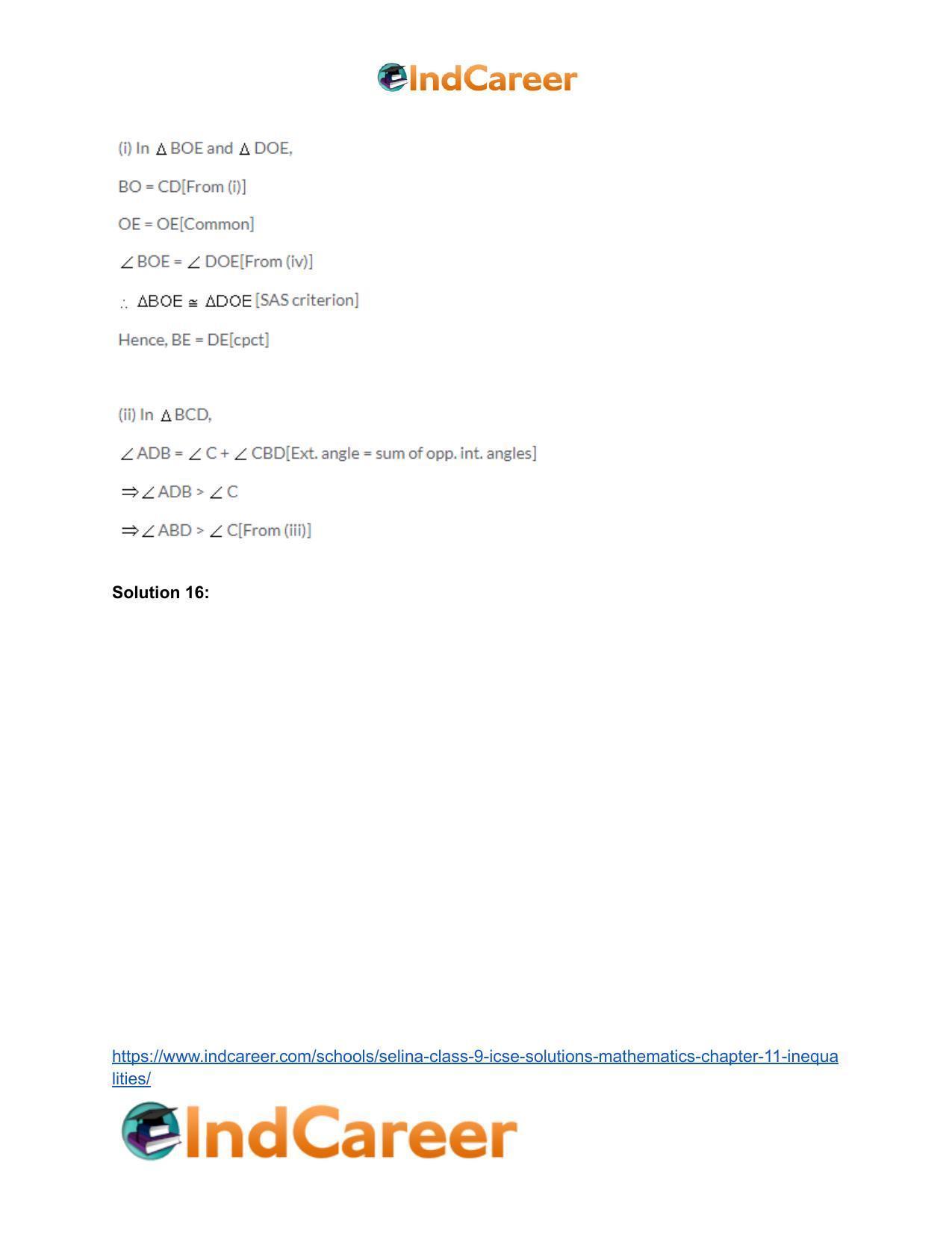 Selina Class 9 ICSE Solutions Mathematics : Chapter 11- Inequalities - Page 23