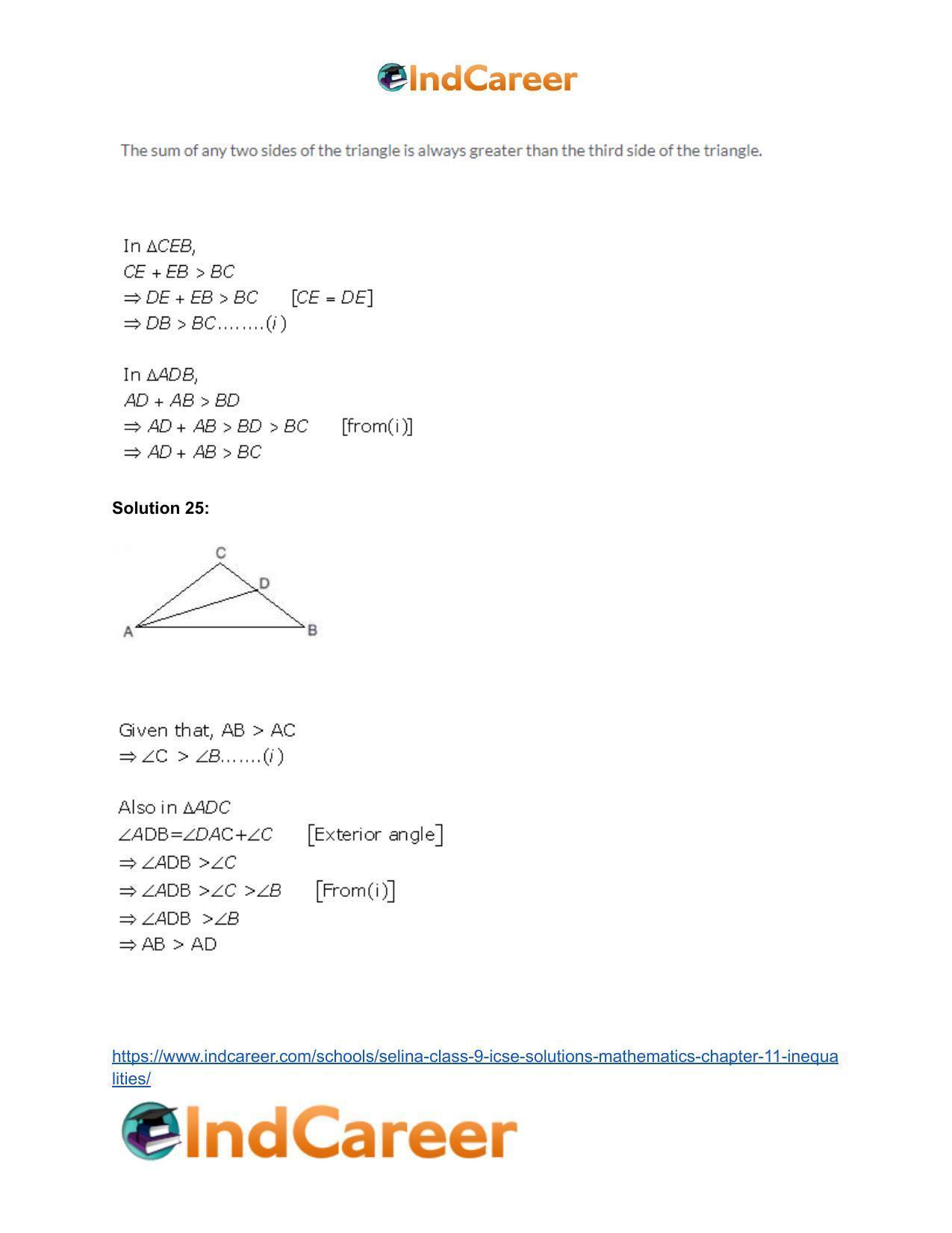 Selina Class 9 ICSE Solutions Mathematics : Chapter 11- Inequalities - Page 33