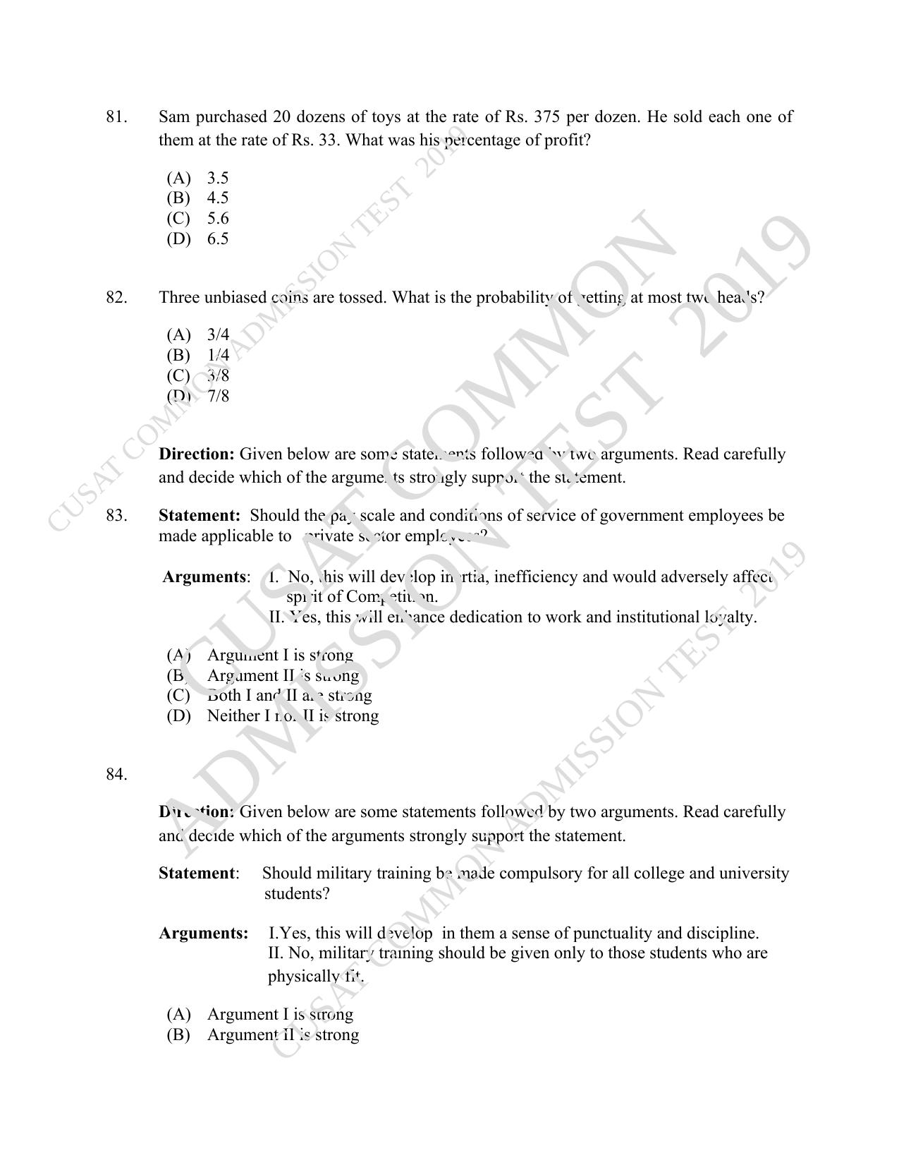 CUSAT CAT 2019 LLM Regp Question Paper With Answer Key - Page 18