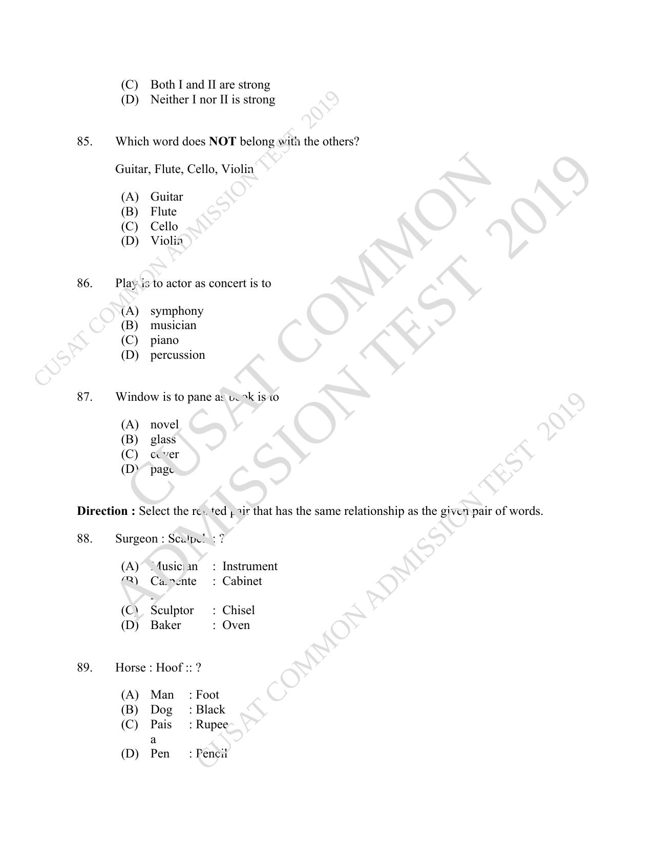 CUSAT CAT 2019 LLM Regp Question Paper With Answer Key - Page 19