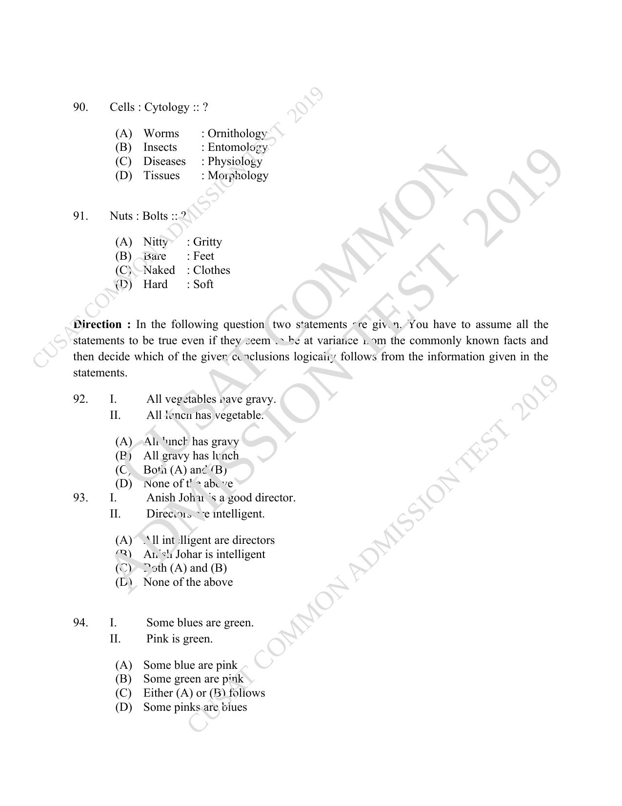 CUSAT CAT 2019 LLM Regp Question Paper With Answer Key - Page 20