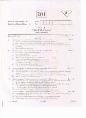 AP Inter 2nd Year English-II May-2019-General Question Paper