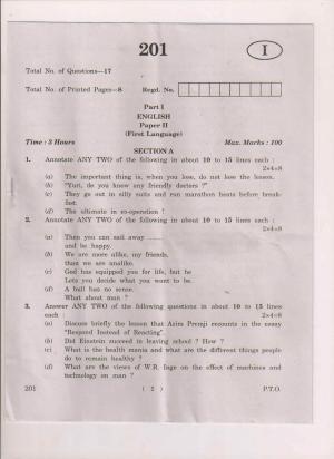 AP Inter 2nd Year English-II May 2018 (General) Question Paper