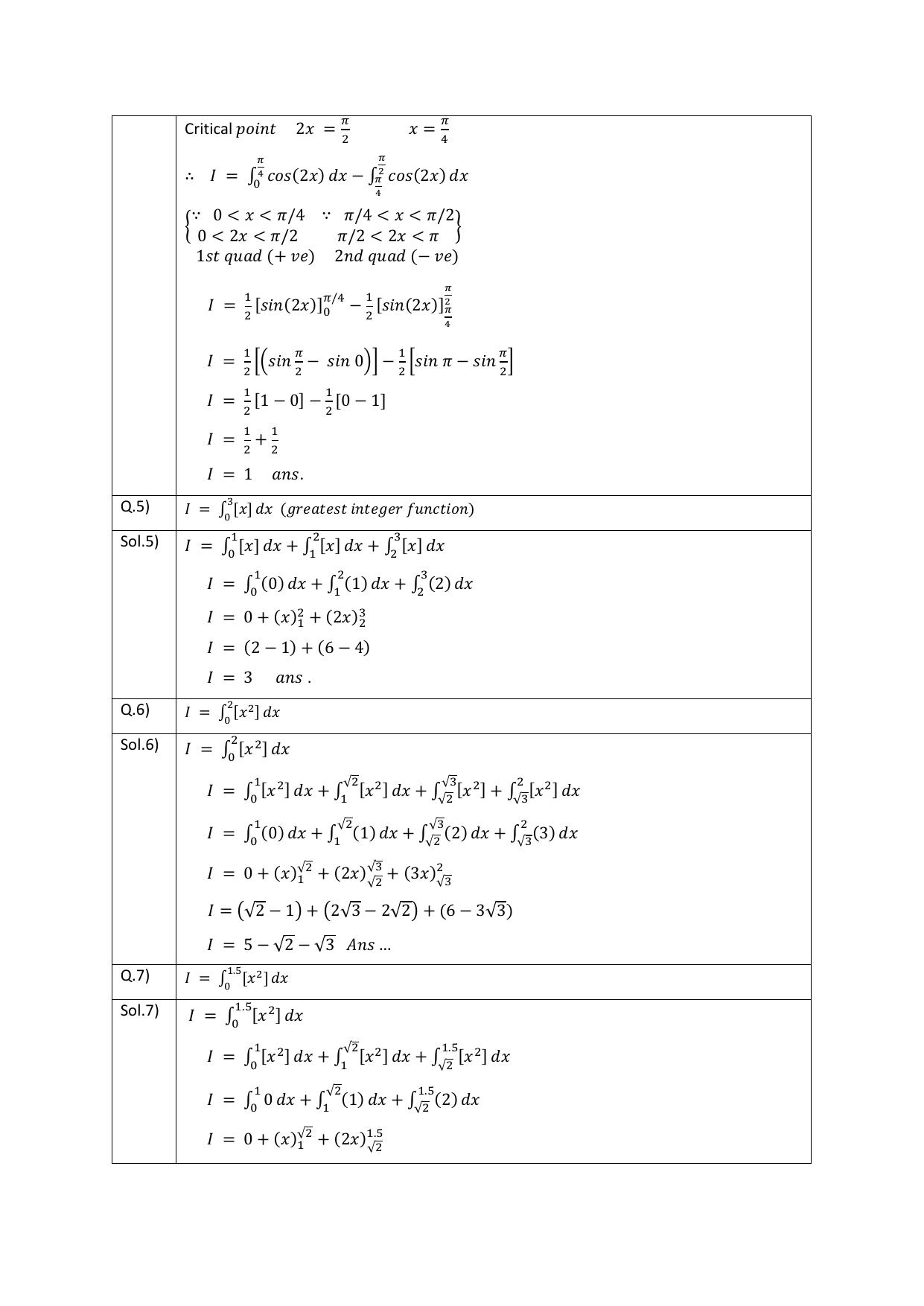 Class 12 Maths CBSE Worksheets for Definite integrals Assignment 4 - Page 2