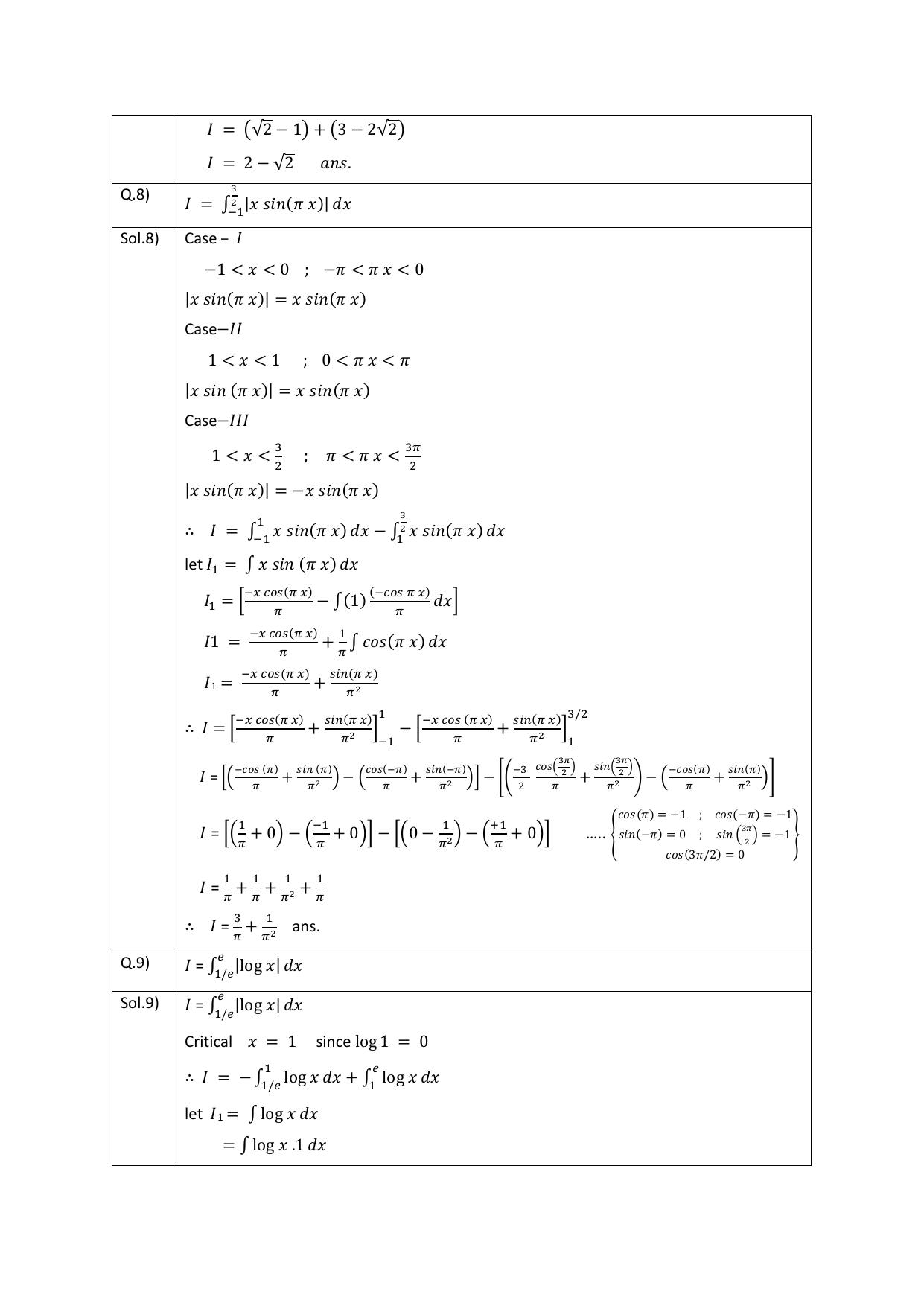 Class 12 Maths CBSE Worksheets for Definite integrals Assignment 4 - Page 3