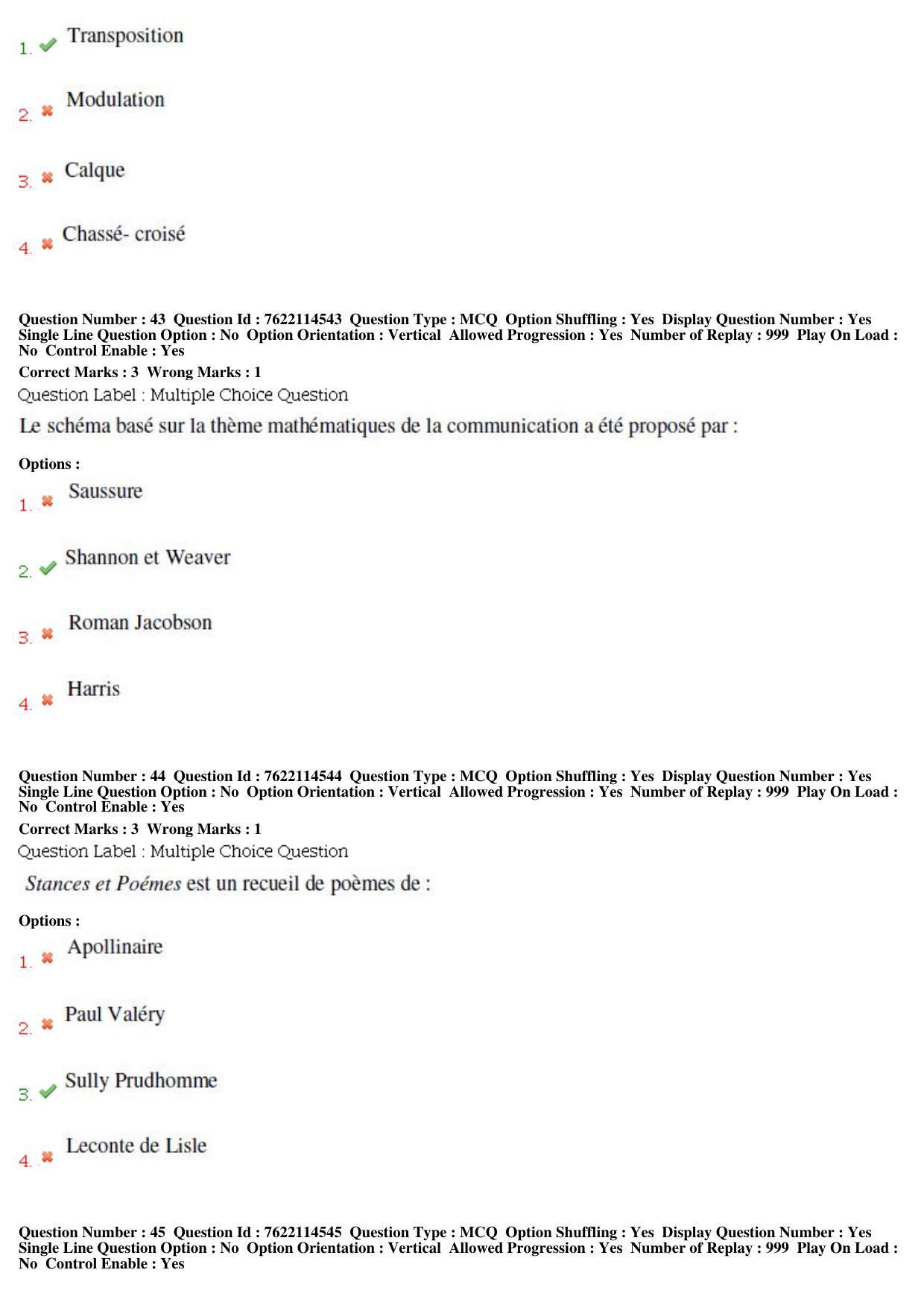 BHU RET French 2019 Question Paper - Page 23