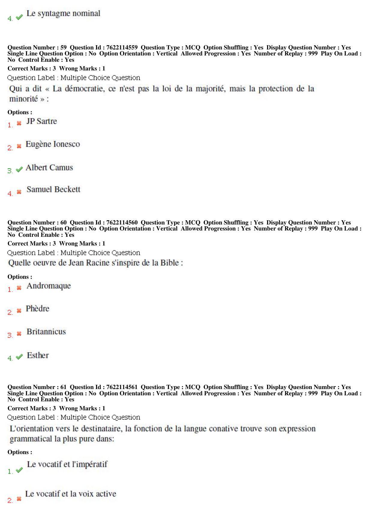 BHU RET French 2019 Question Paper - Page 29