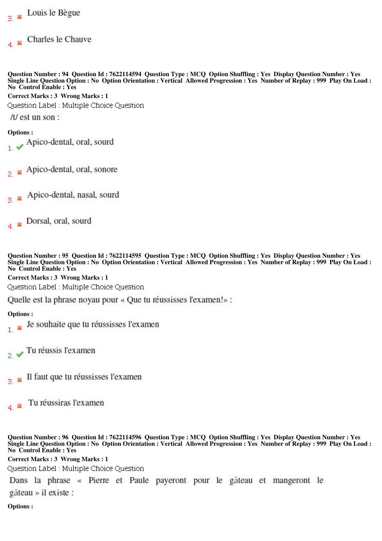 BHU RET French 2019 Question Paper - Page 42