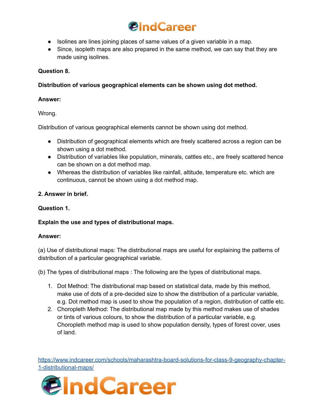 Maharashtra Board Solutions for Class 9- Geography: Chapter 1- Distributional Maps - Page 5