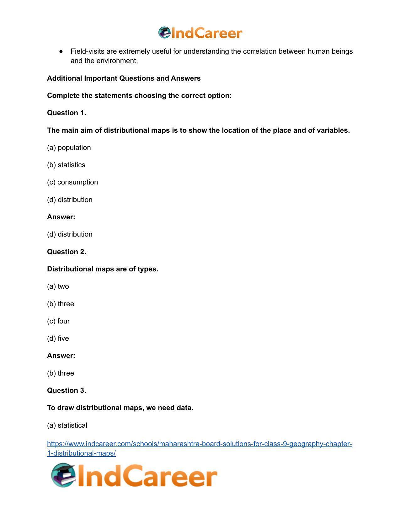 Maharashtra Board Solutions for Class 9- Geography: Chapter 1- Distributional Maps - Page 21