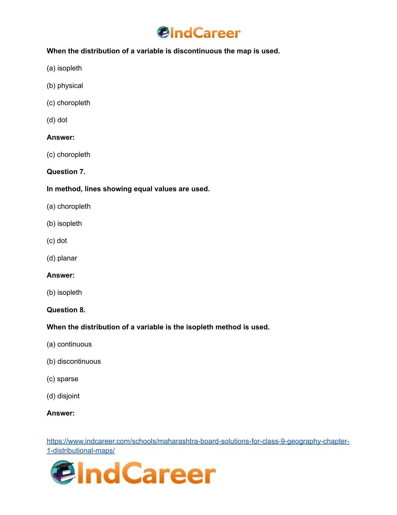 Maharashtra Board Solutions for Class 9- Geography: Chapter 1- Distributional Maps - Page 23