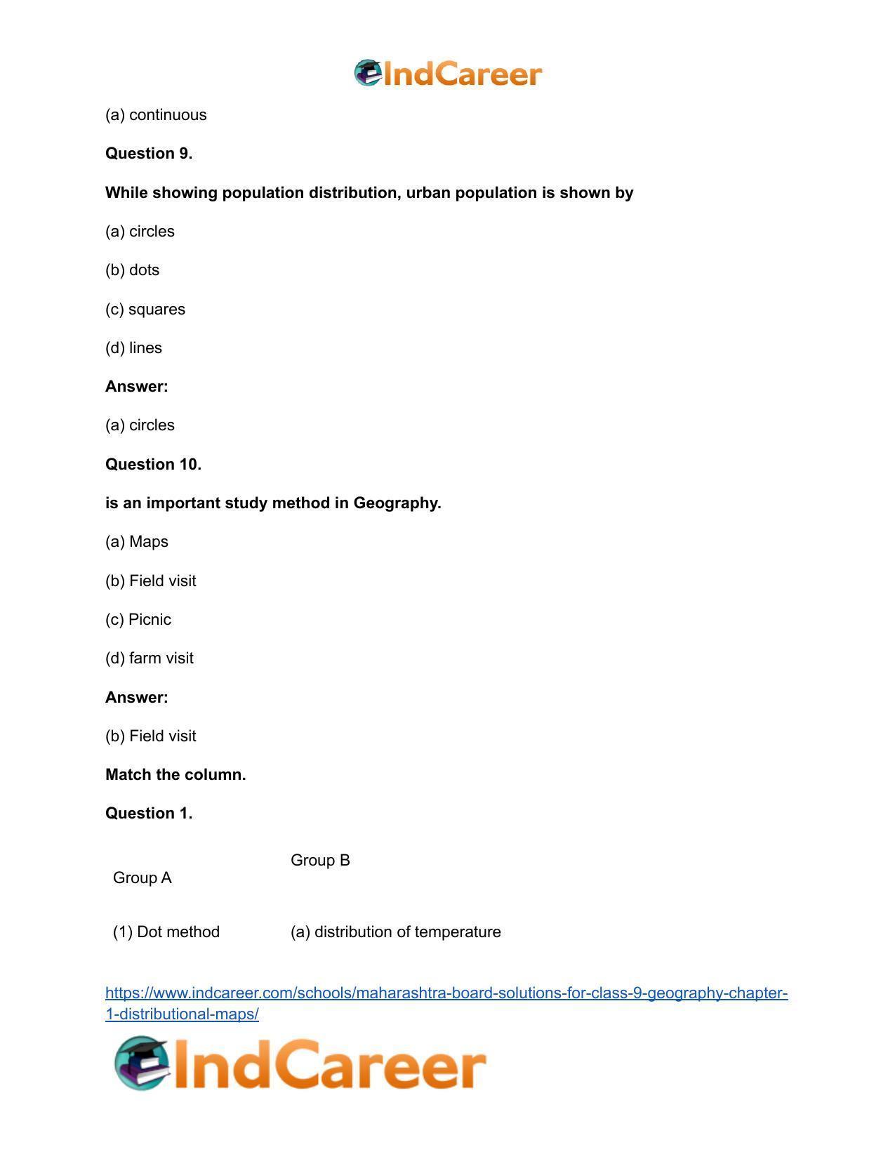 Maharashtra Board Solutions for Class 9- Geography: Chapter 1- Distributional Maps - Page 24