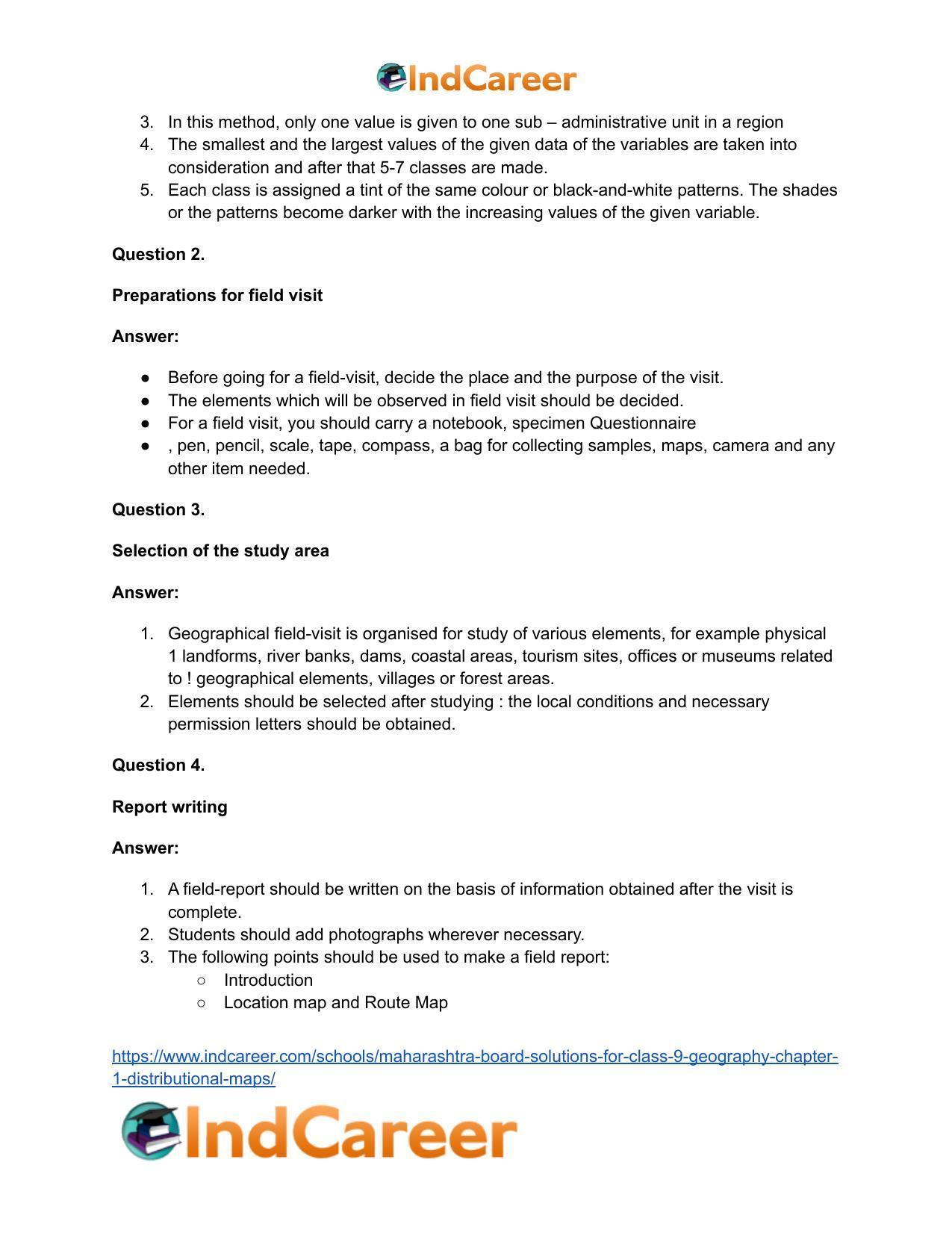 Maharashtra Board Solutions for Class 9- Geography: Chapter 1- Distributional Maps - Page 30