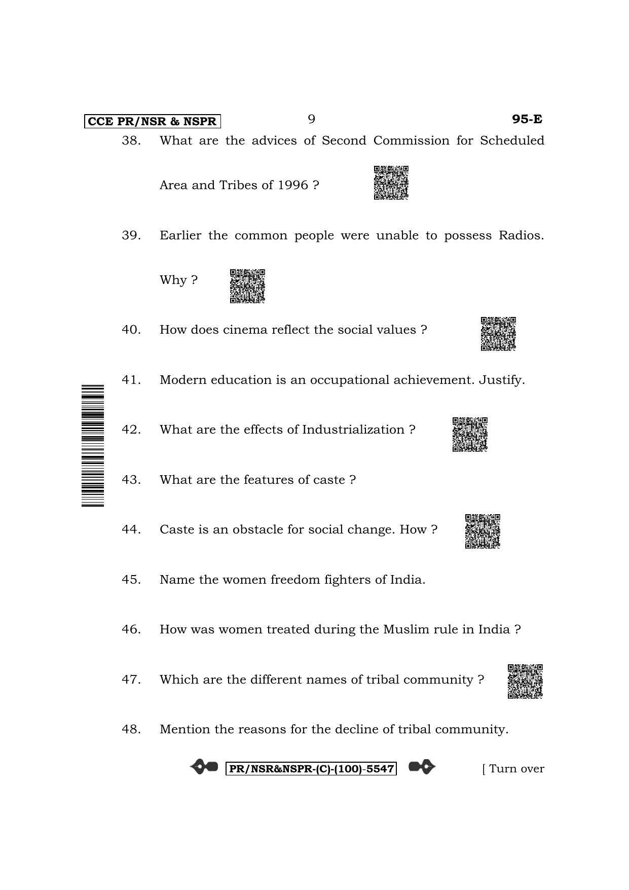 Karnataka SSLC Sociology-English Medium (Supplementary) Question Paper 2022 (C Version) - Page 9